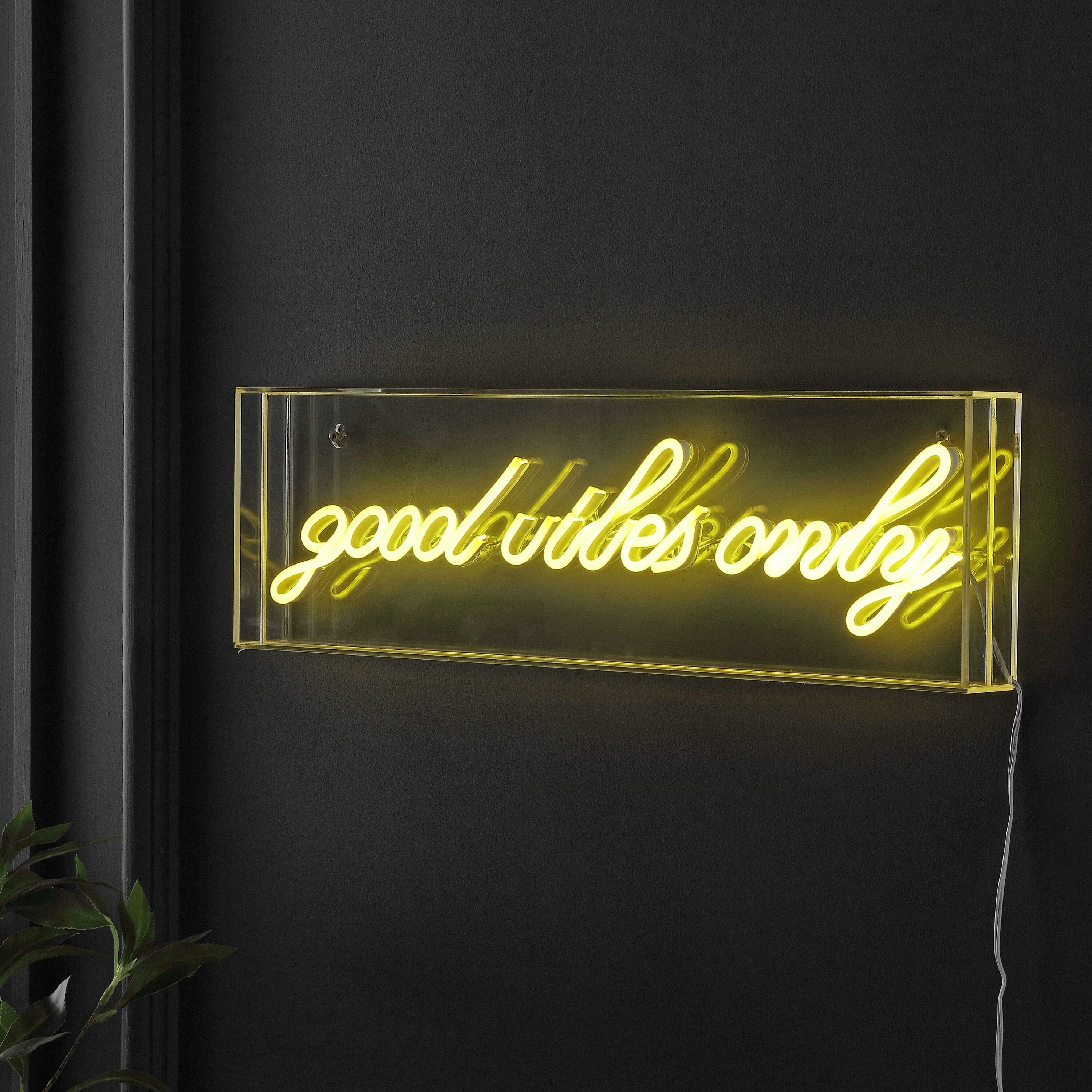 JONATHAN Y Good Vibes Only 6-in Constant Neon Cheers Lighted Sign in ...