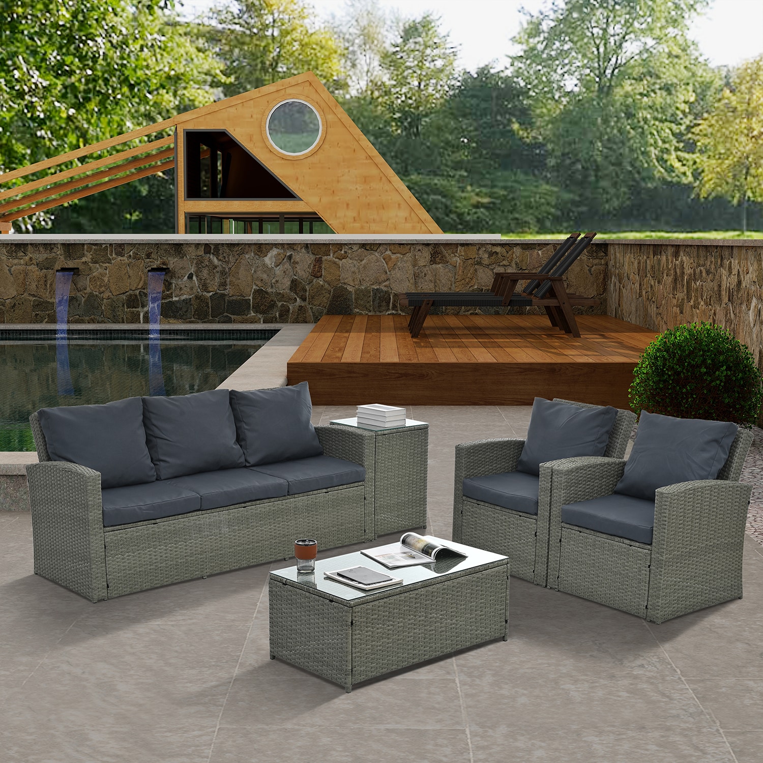 SINOFURN SYB790008GY Patio-Conversation-Sets - View #4