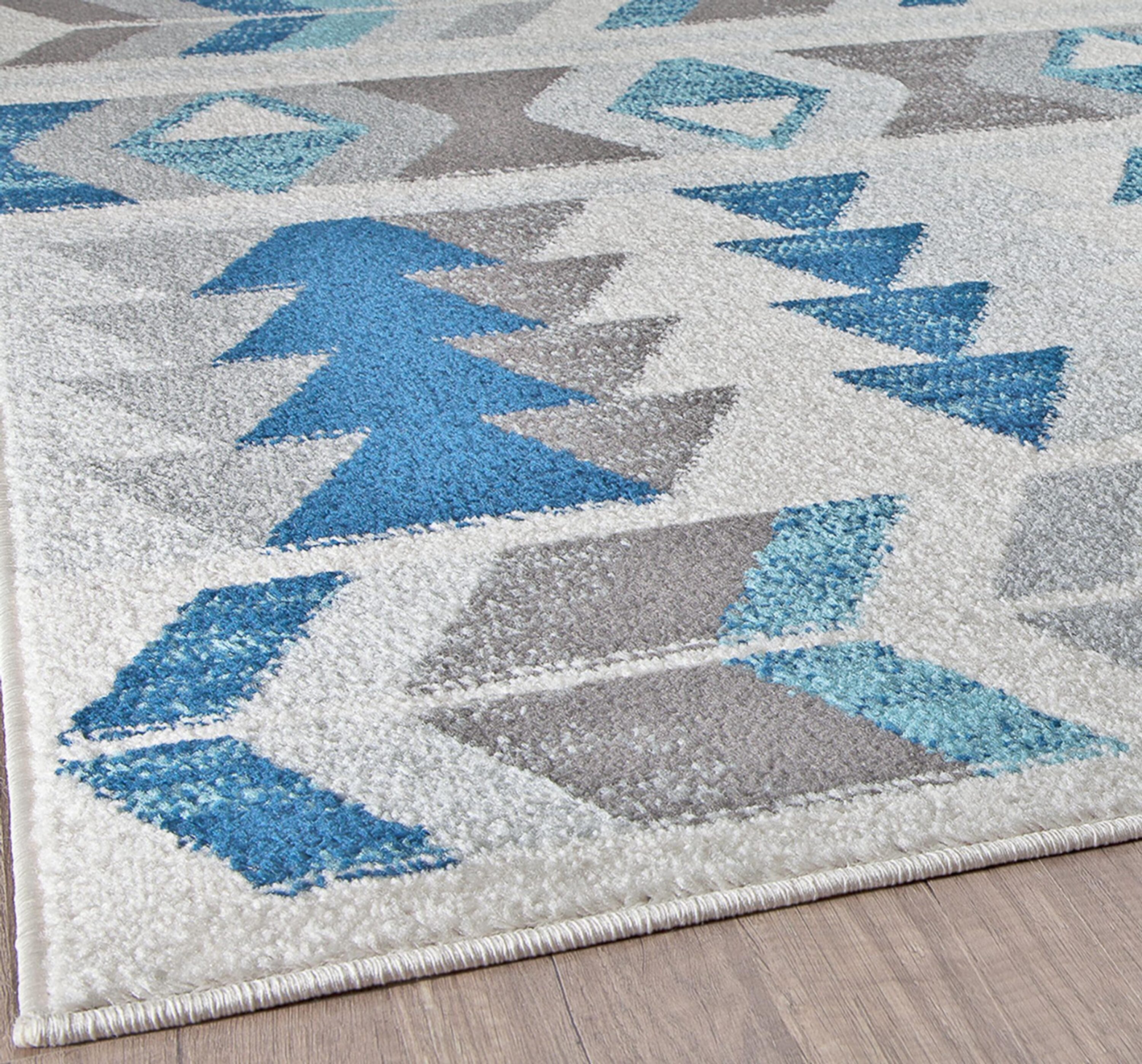 Mixed Berry Geometric Synthetic Rectangular Area Rug, 5' x 7'