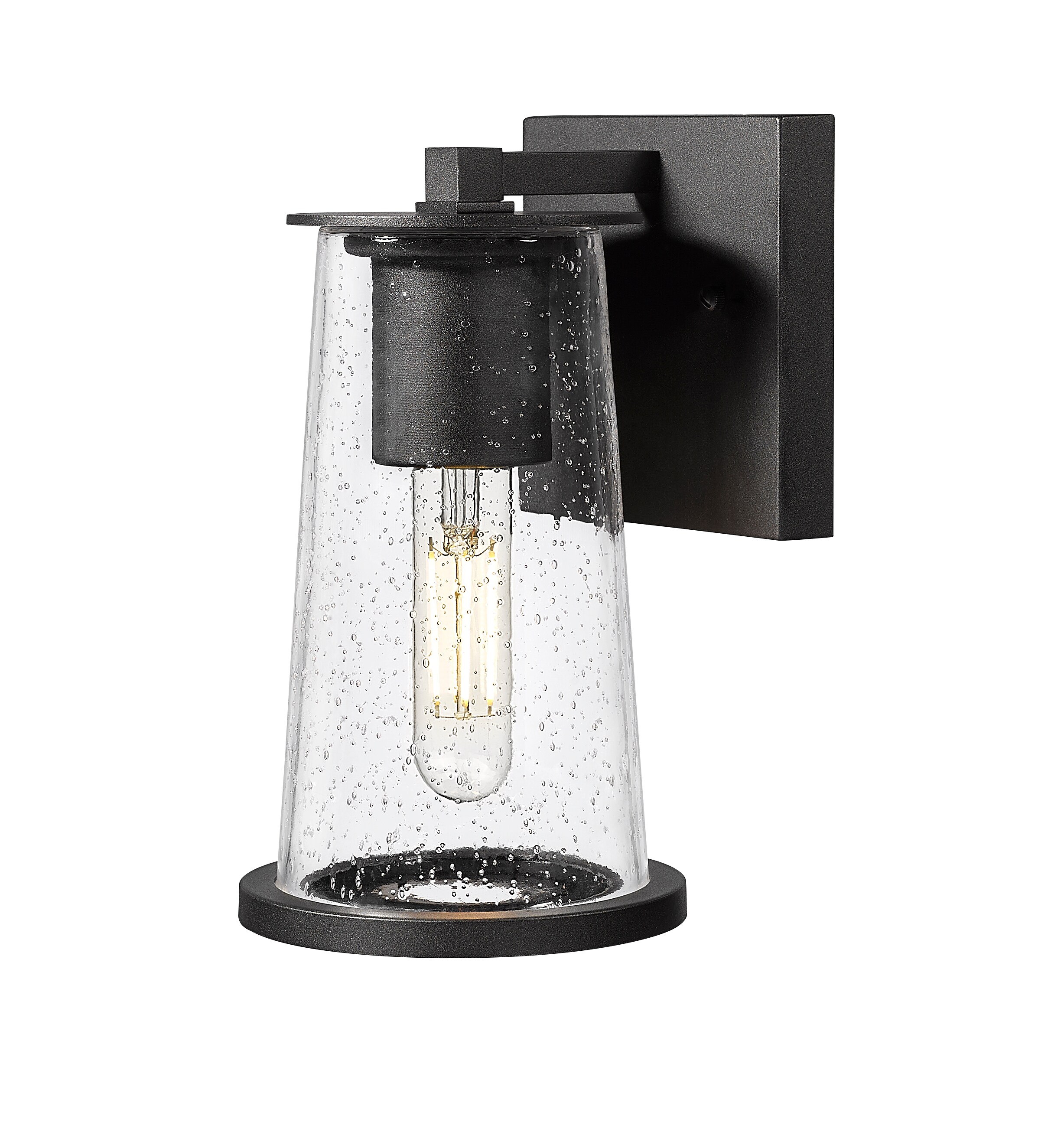 Z-Lite 5004S-BK Bar Harbor 1 -Light 9-in H Matte Black Hardwired Outdoor Wall Light