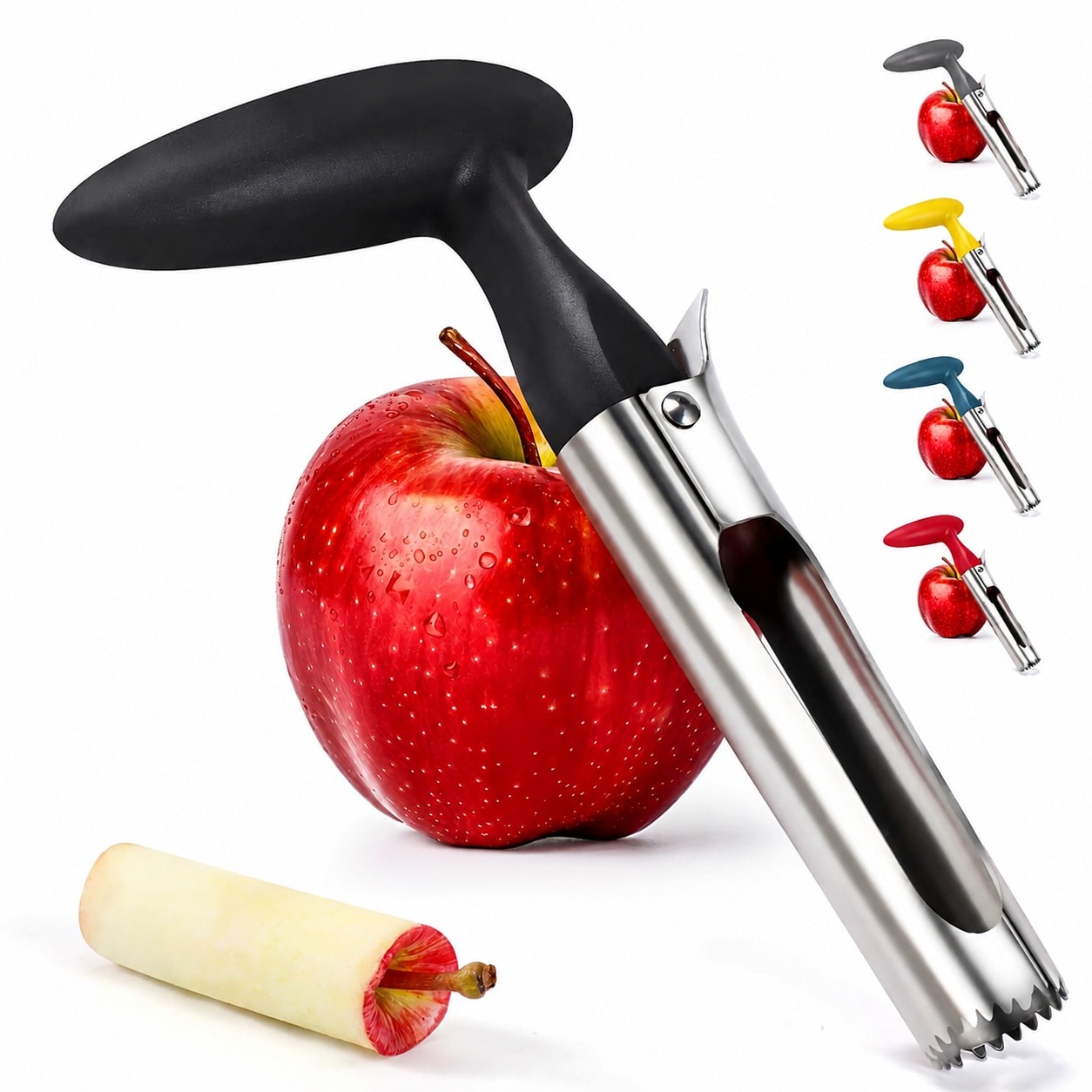 Lukvuzo  Apple Corer Tool Sturdy Stainless Steel Remover with Sharp Serrated Blades and Ergonomic Grip for Apples Pears and Medium Sized Fruits