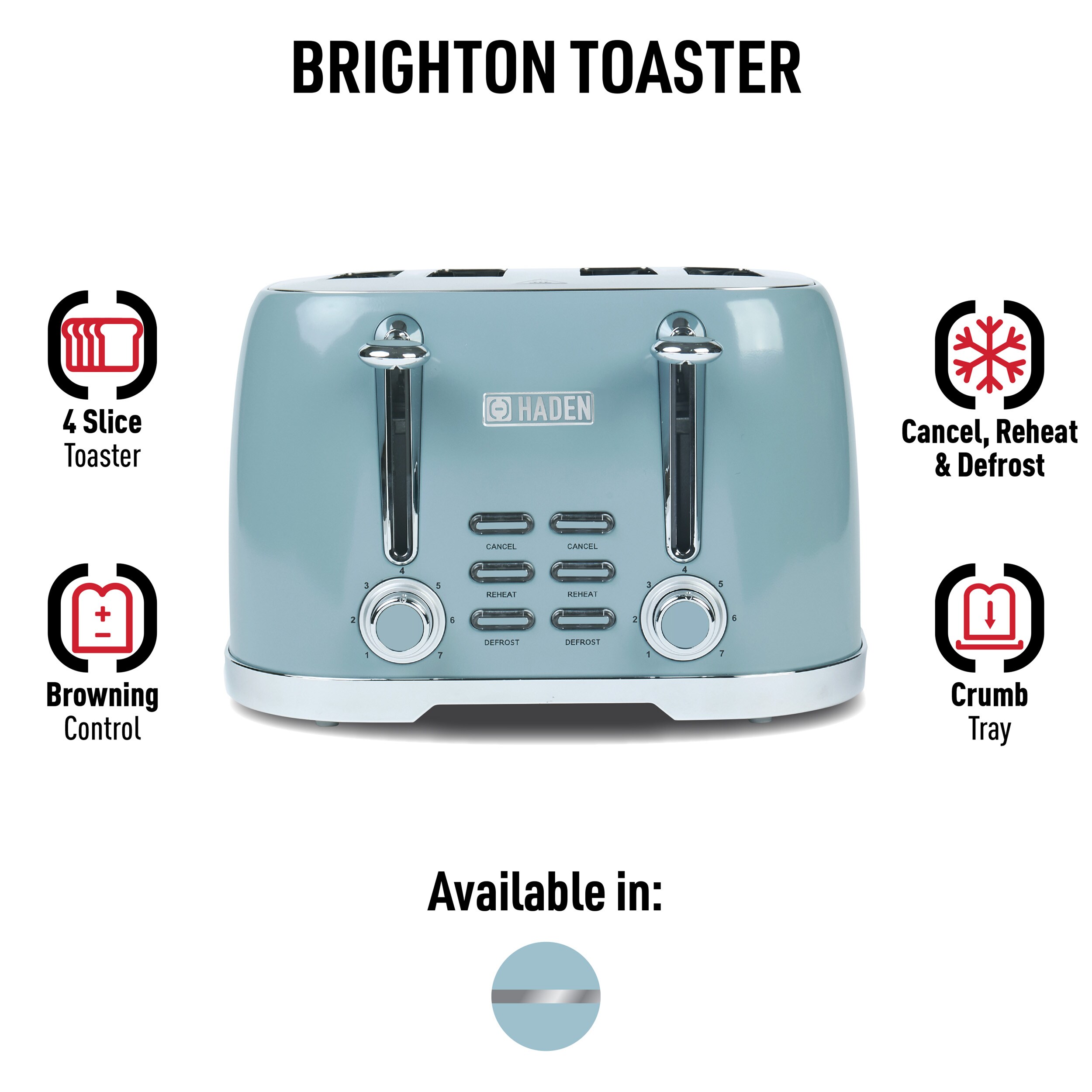 Haden Blue 4 Slice Toaster 1500 Watt In The Toasters Department At