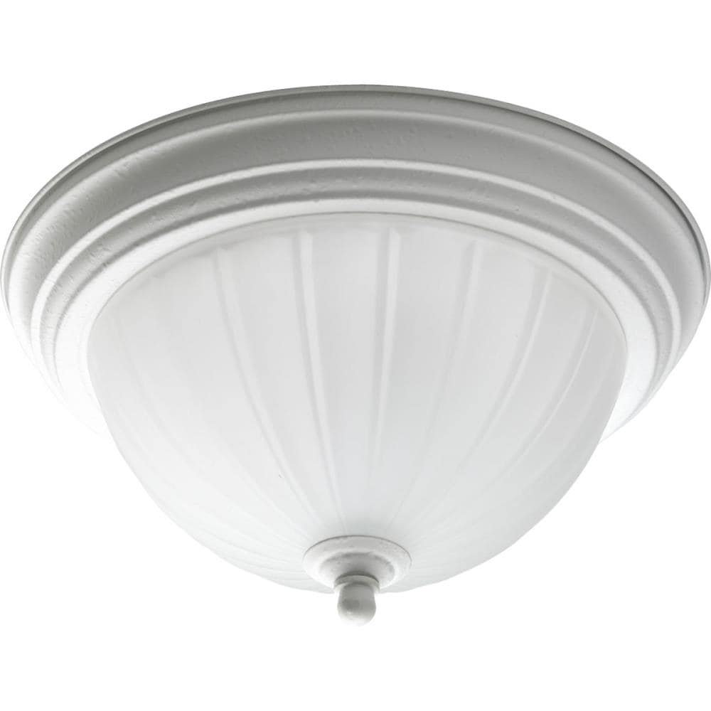 Progress Lighting P3816-30 Melon 1 -Light 11.37-in White Flush Mount Light