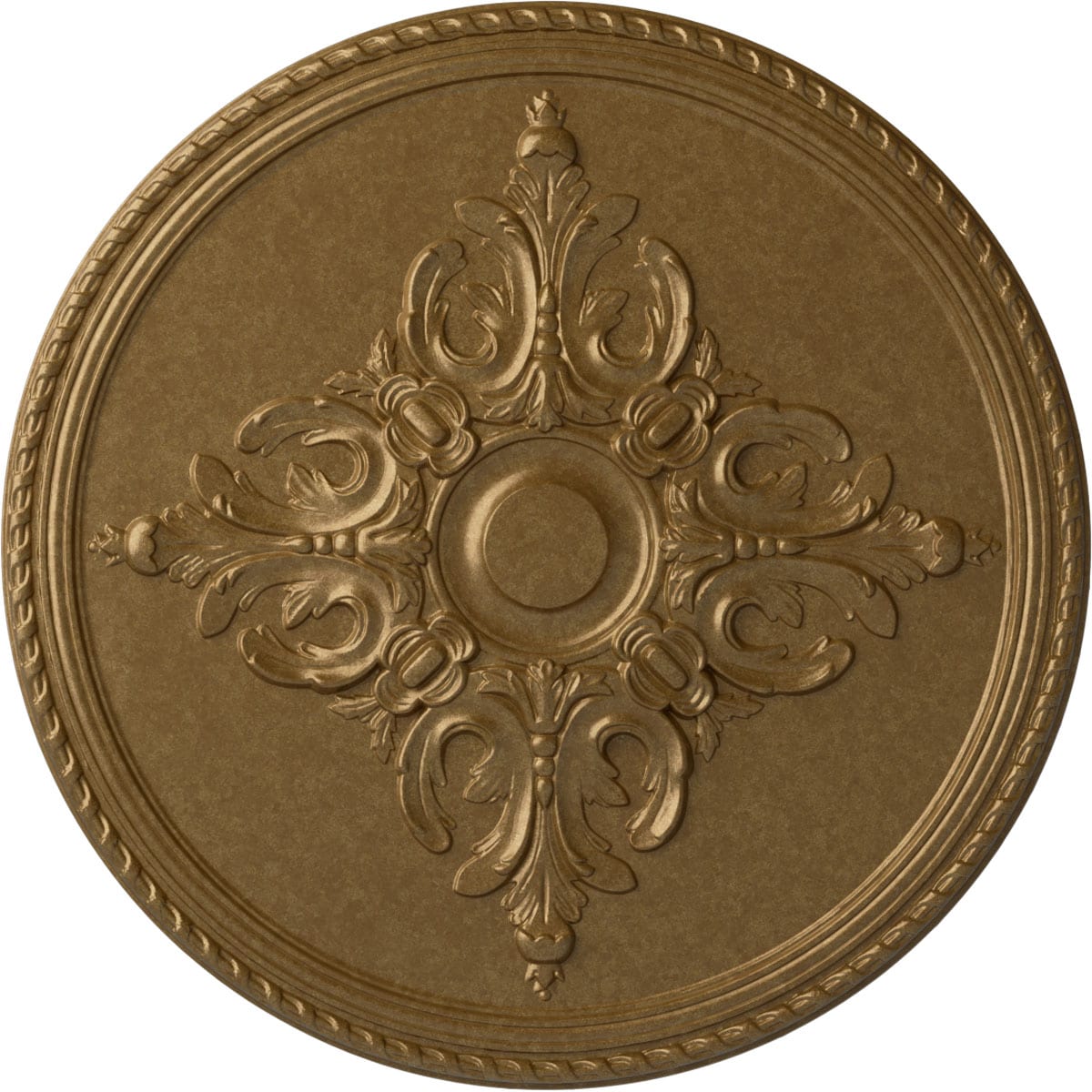 Ekena Millwork CM40MIPAS Milton 40.625-in W x 40.625-in L Painted Pale Gold Polyurethane Whole Ceiling Medallion