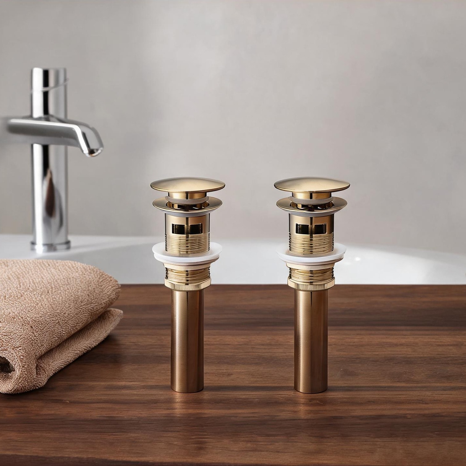 chillscreamni Brushed Gold Bathroom Accessories with Functional Design 9.1 x 2.8 x 6 in Stainless Steel