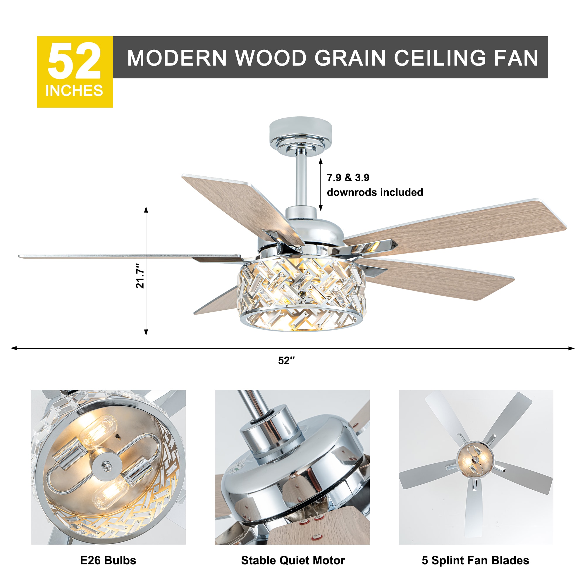 Oaks Decor DC5228OKELMD Ceiling-Fans - View #4