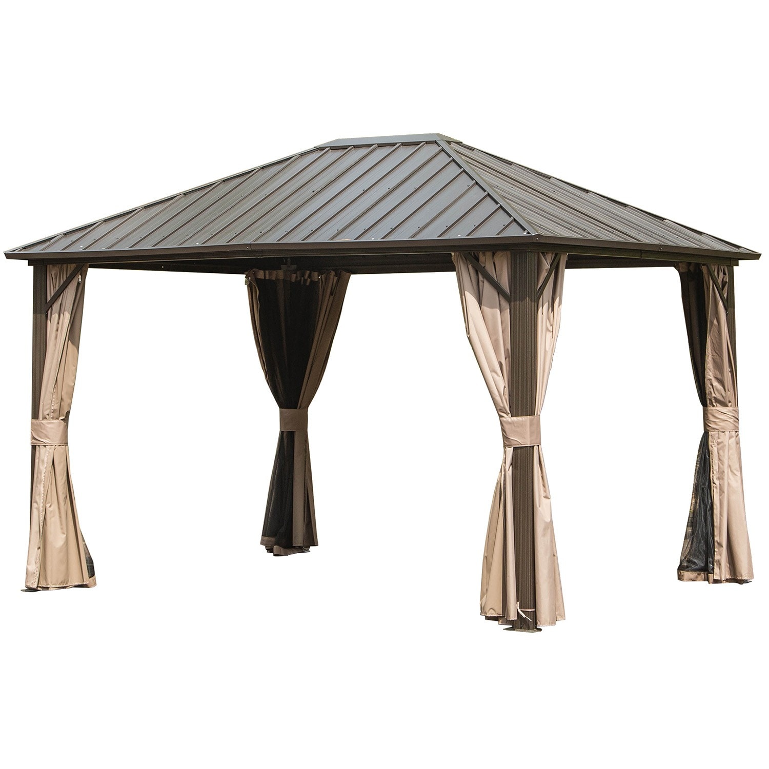 ToolCat PG2-94-PT 10-ft x 12-ft Dark Brown Rectangle Semi-permanent Hardtop Steel Roof