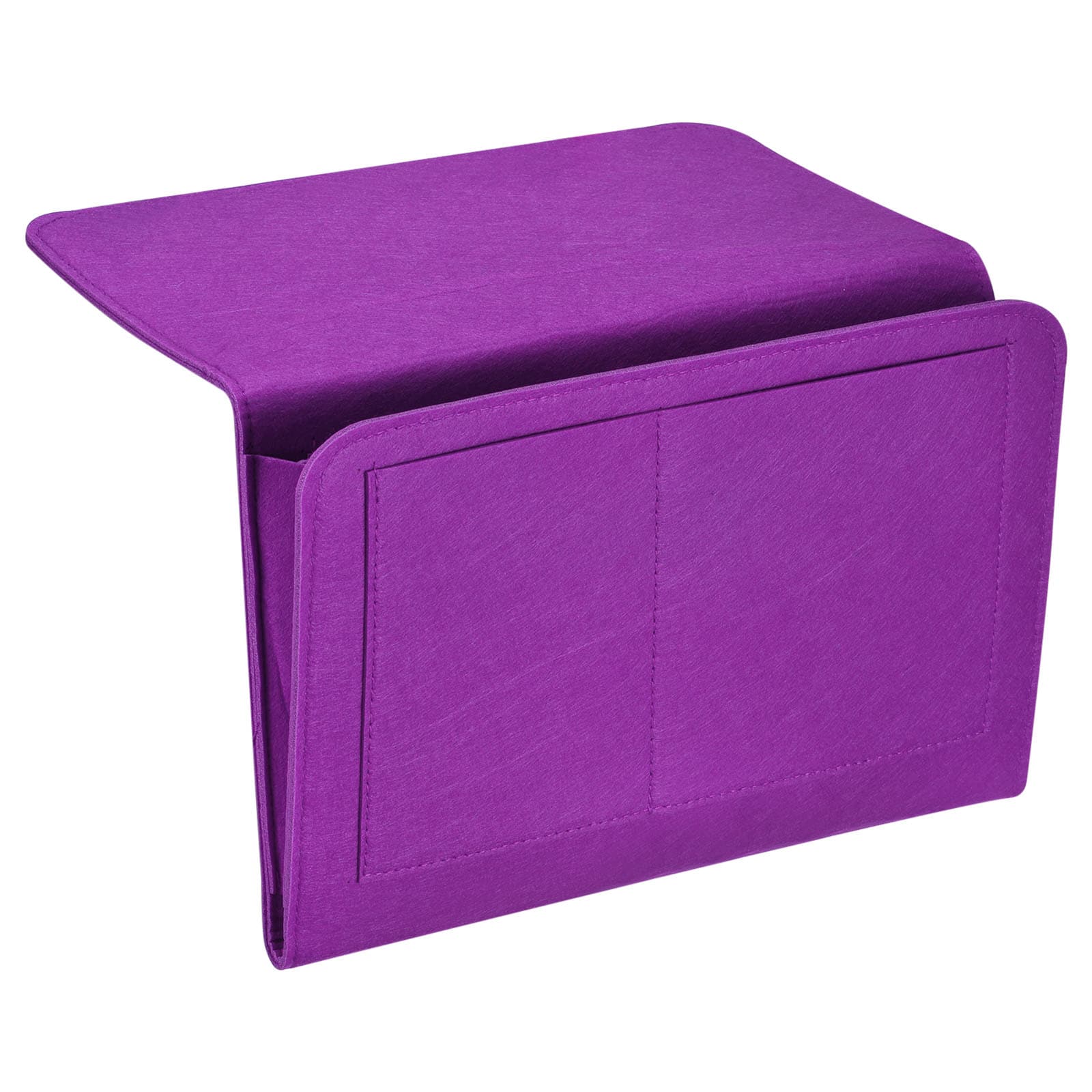 PATIKIL 13in Bedside Caddy Bed Caddy Bedside Organizer Hanging 5 Pocket Soft Felt Bed Pockets Bedside Storage Organizer Remote Control Holder for Bedroom Phones Glasses Purple