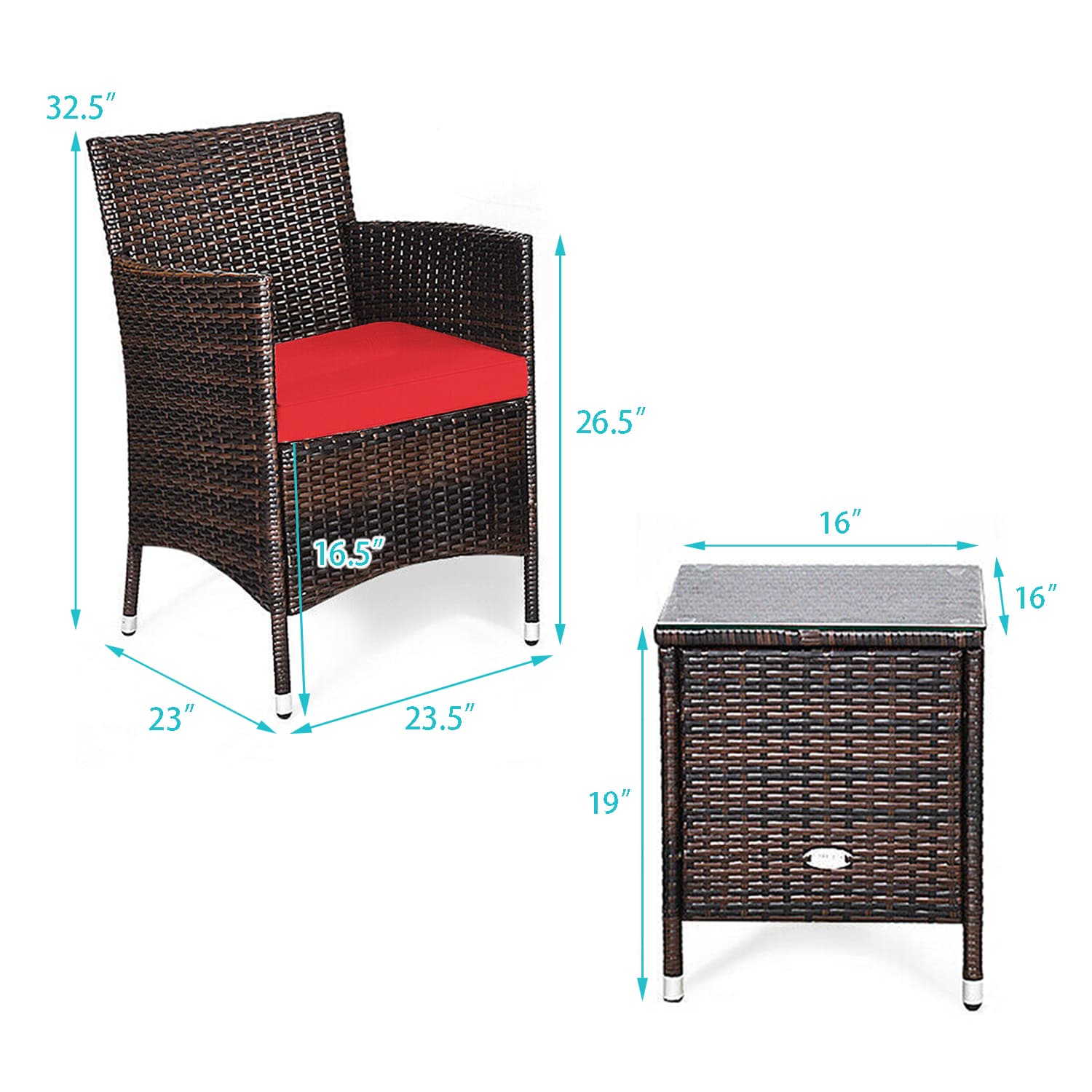 WELLFOR OUJ63850RE Patio-Conversation-Sets - View #9
