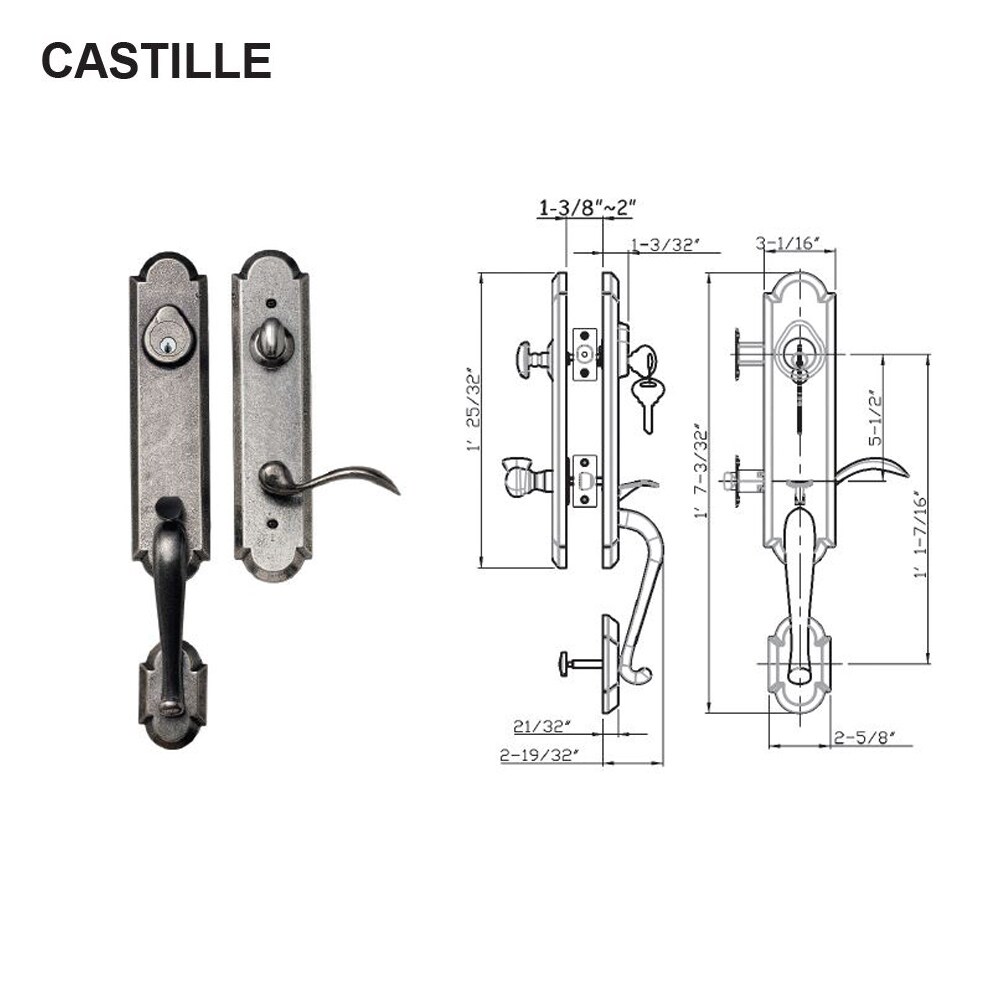 Delaney Hardware Castille Aged Black Single-Cylinder Deadbolt Entry Door Handleset Knob 660809 Sansujyuku sansujyuku.com