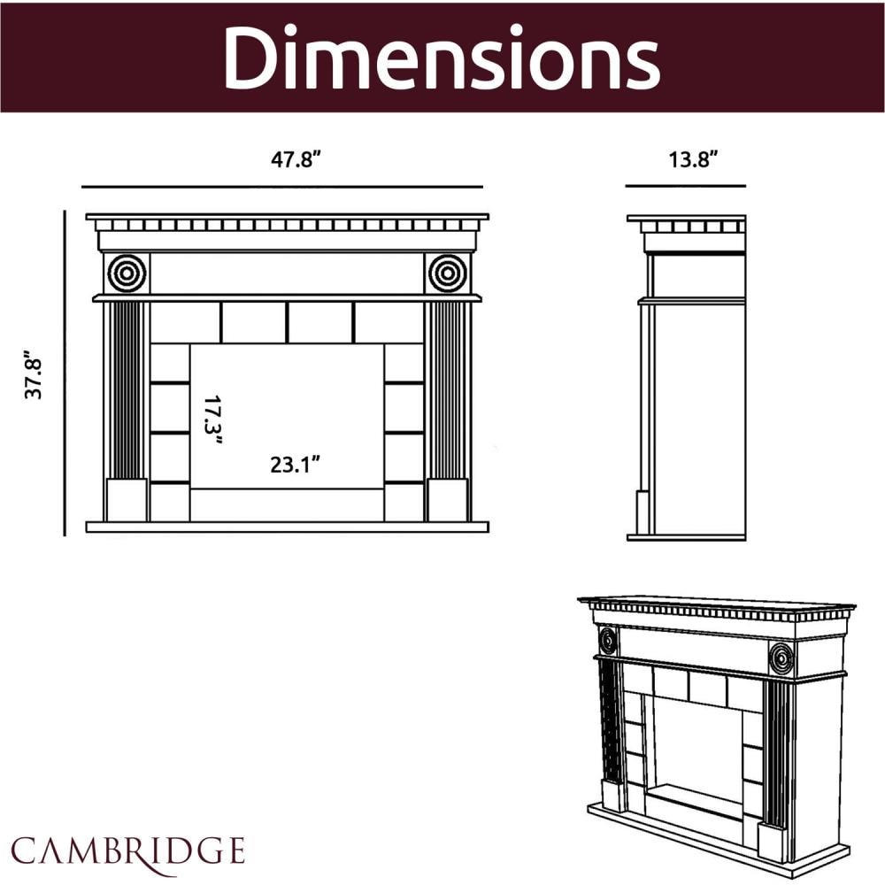 Cambridge CAM4815-1WHTLG3 Electric-Fireplaces - View #5