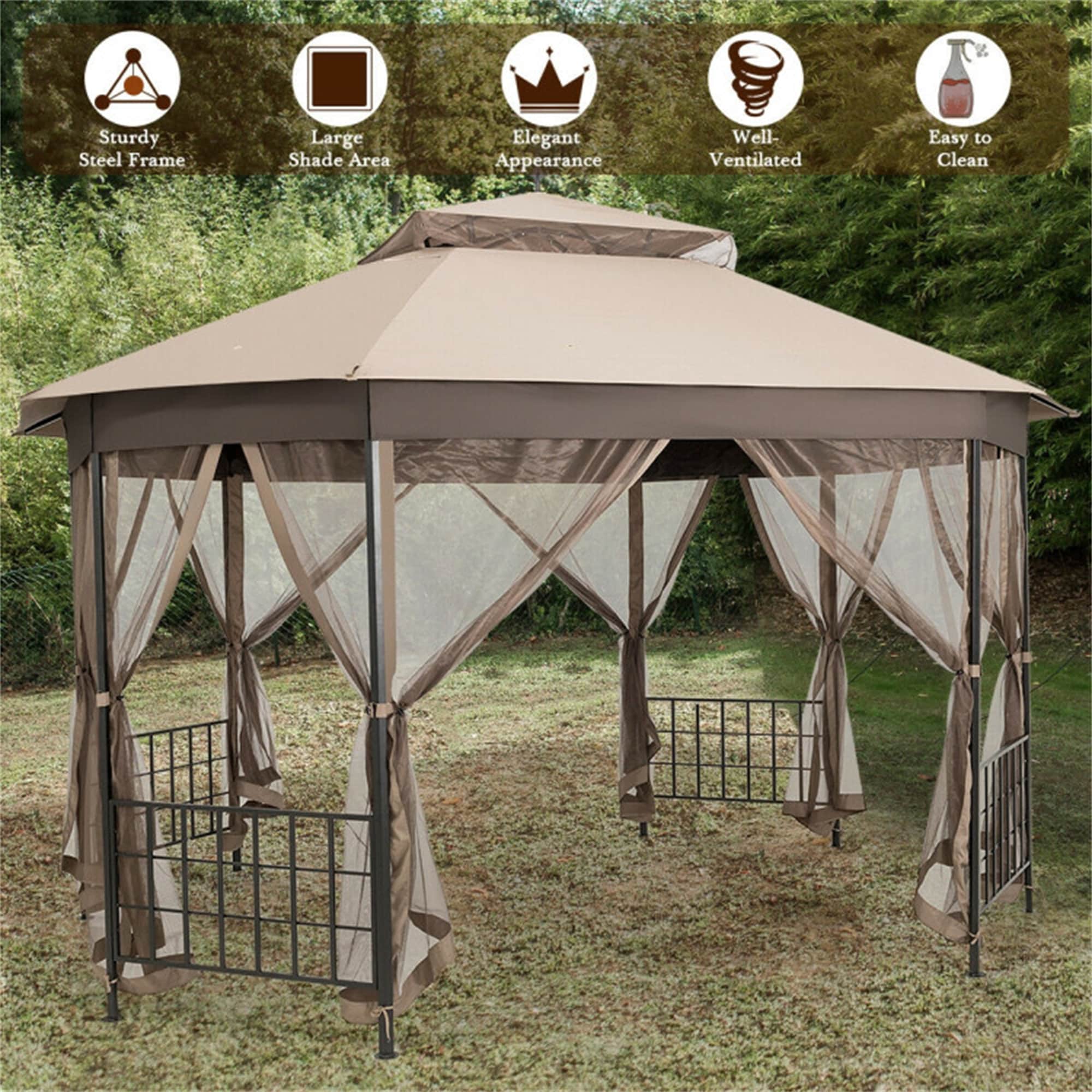BABOOM BOM-523AORUST Wood-Resin-Gazebos - View #11
