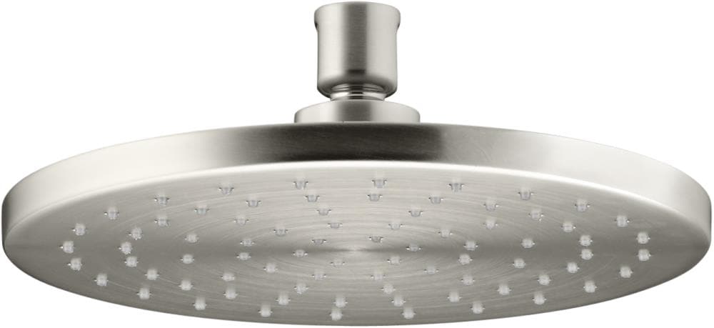 KOHLER K-13688-G-BN Contemporary 1.0 -Spray Vibrant Brushed Nickel 8-in Round Fixed Rain Shower Head 1.75 GPM