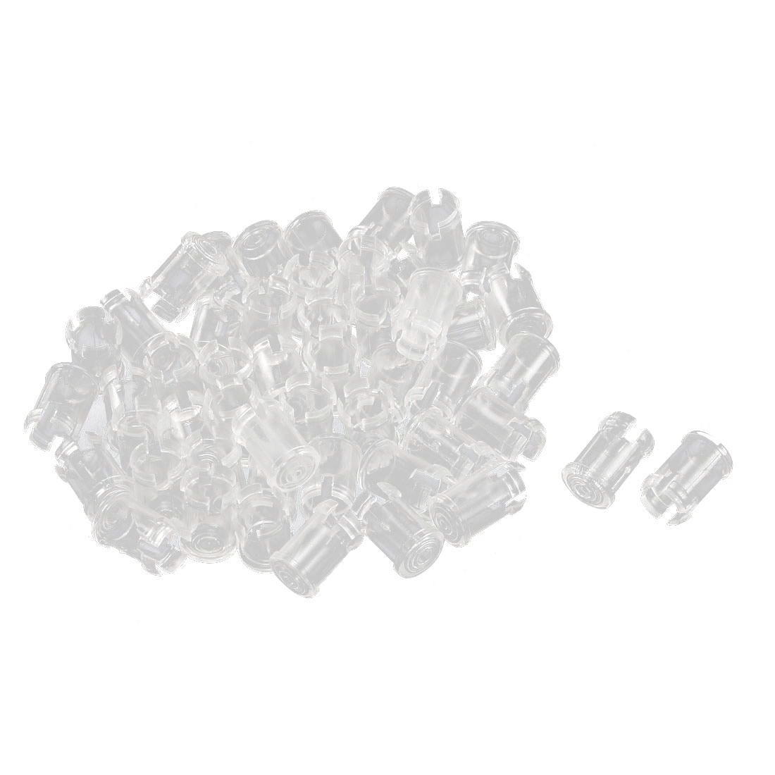 Unique Bargains 50pcs Lamp Socket Light-emitting Diode Holder Clip Bezel Mount 5mm LED Holders Panel Display Plastic Clear