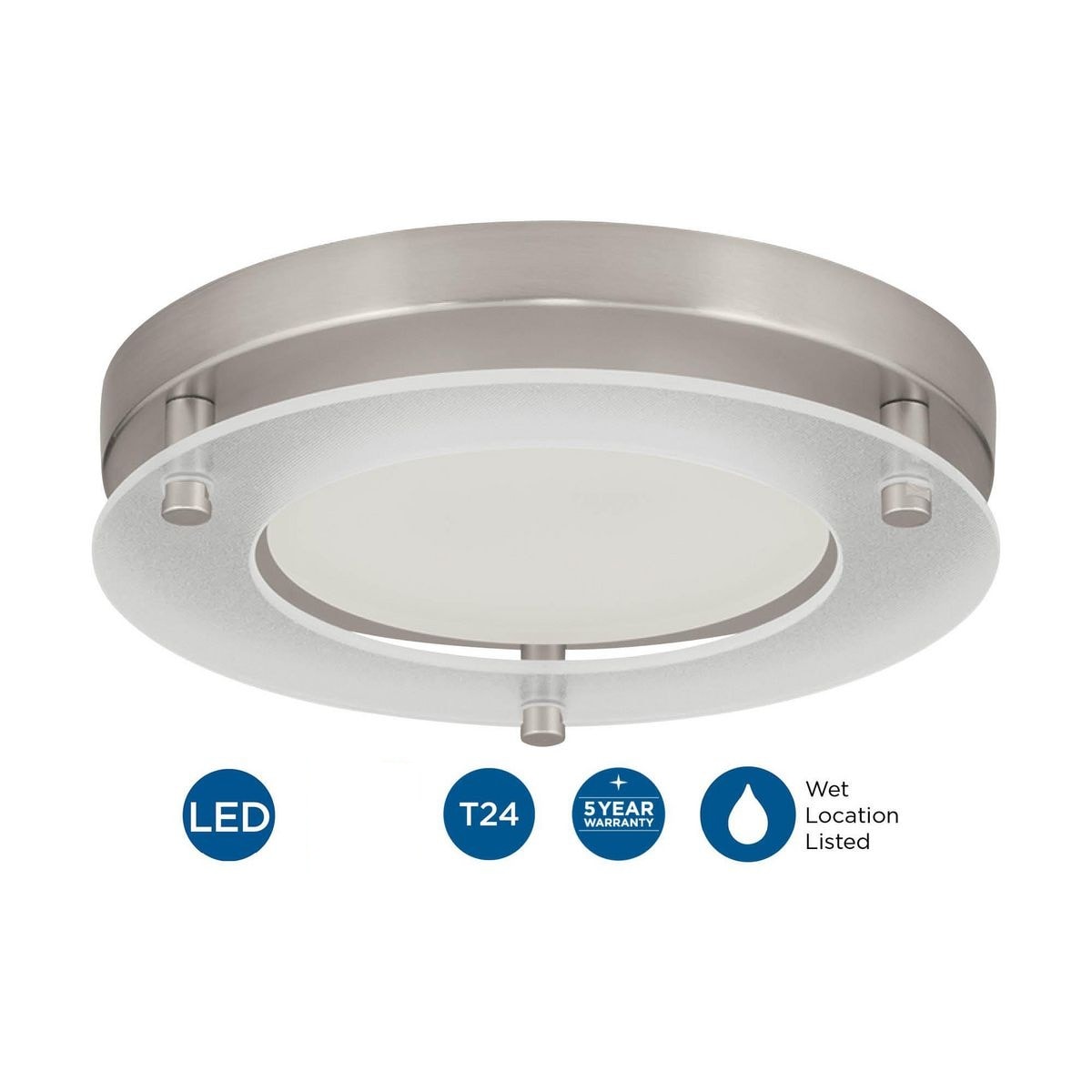 Brushed Nickel 16.4W LED Flush Mount Light
