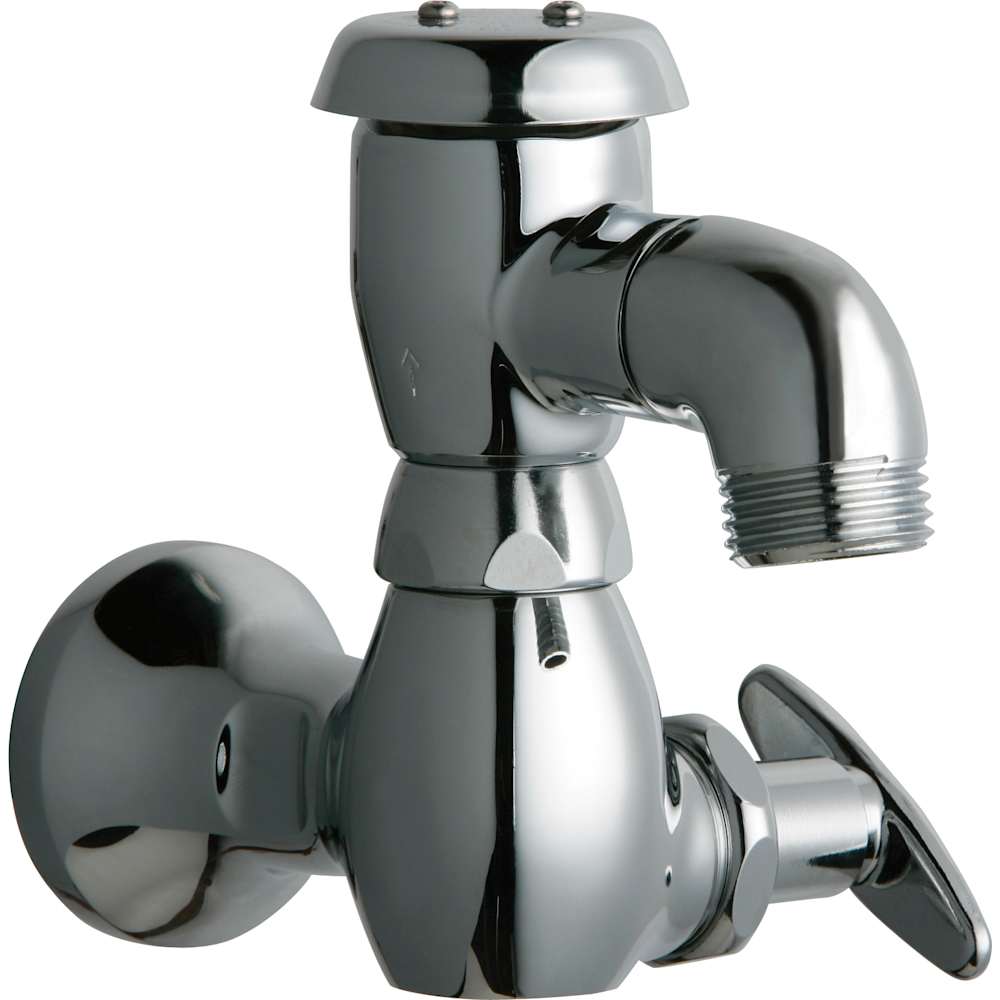 Chicago Faucets  952 Wall Mounted Hose Faucet with 3/4 Inch Treaded Male Outlet and Cross Handle  Commercial Grade