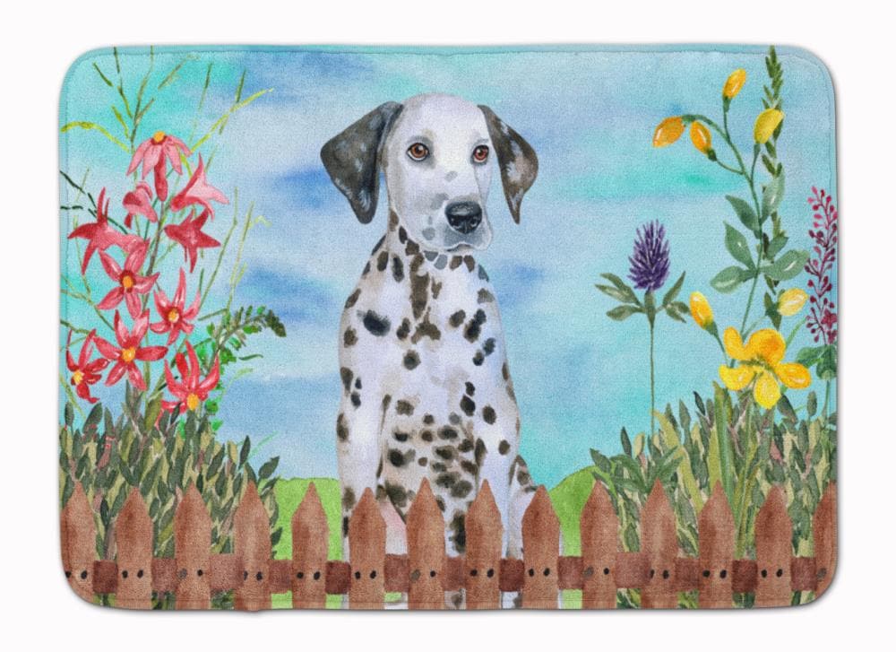 Caroline's Treasures CK1270RUG Springtime Dog 27-in x 19-in Multiple Colors/Finishes Microfiber Memory Foam Bath Mat