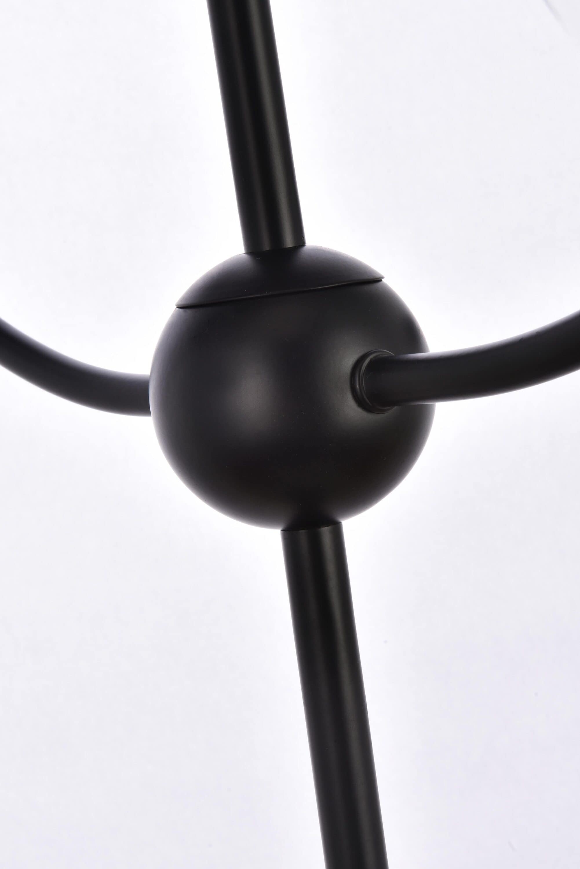 Adjustable Height Black Iron Globe Pendant with Clear Glass Shade