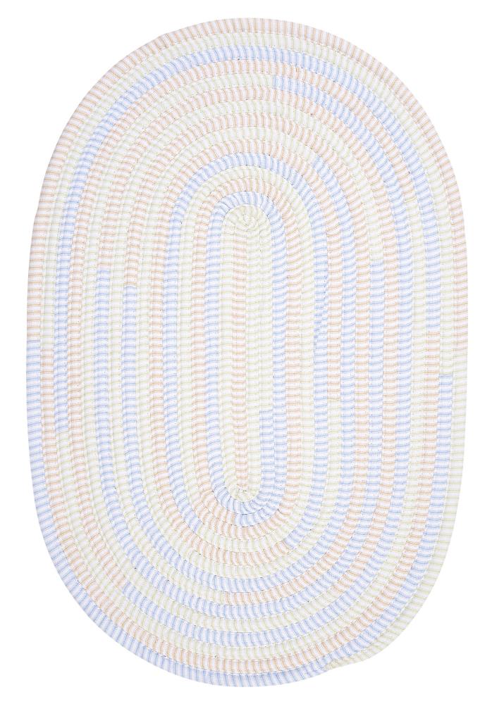 Colonial Mills TK58R048X048 Ticking Stripe Oval 4 X 4 (ft) Braided Starlight Round Ombre Kids Area Rug