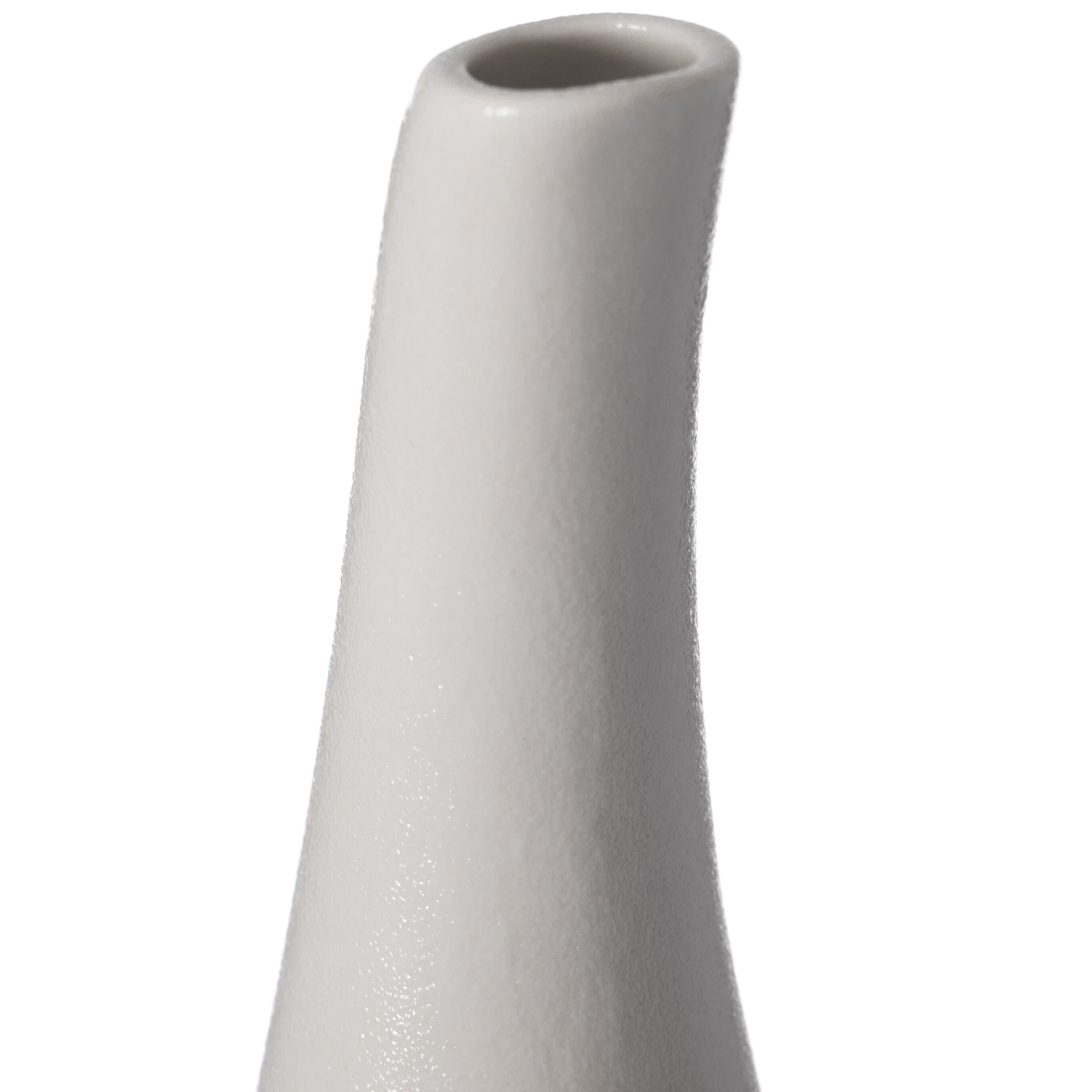 White Teardrop Shaped Ceramic Table Vase, 12.5 Inch
