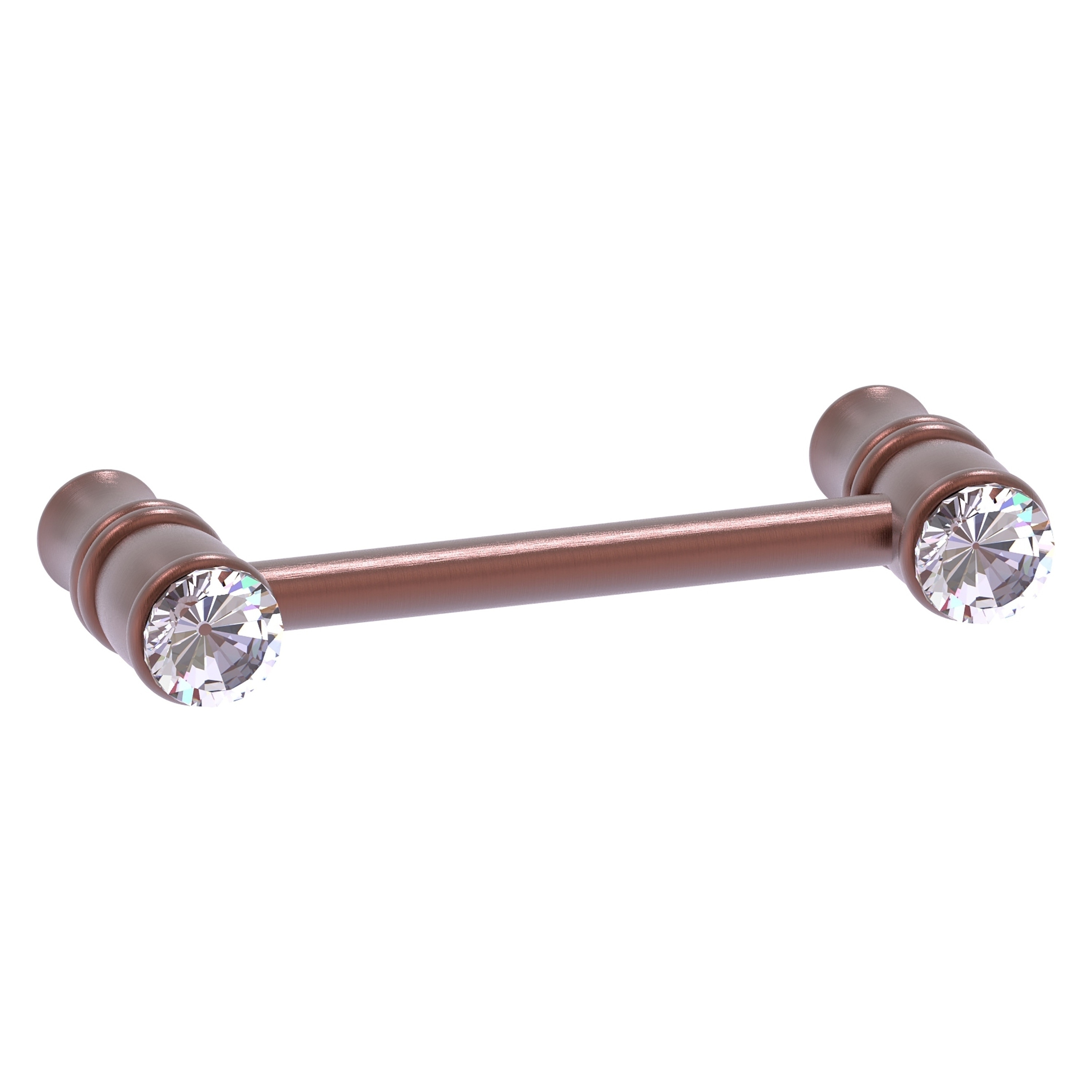 Allied Brass CC-30-3-CA Carolina Crystal 3-in , 76mm Center to Center Antique Copper Dual Mount Cylindrical Bar For Use on Appliances Drawer Pulls