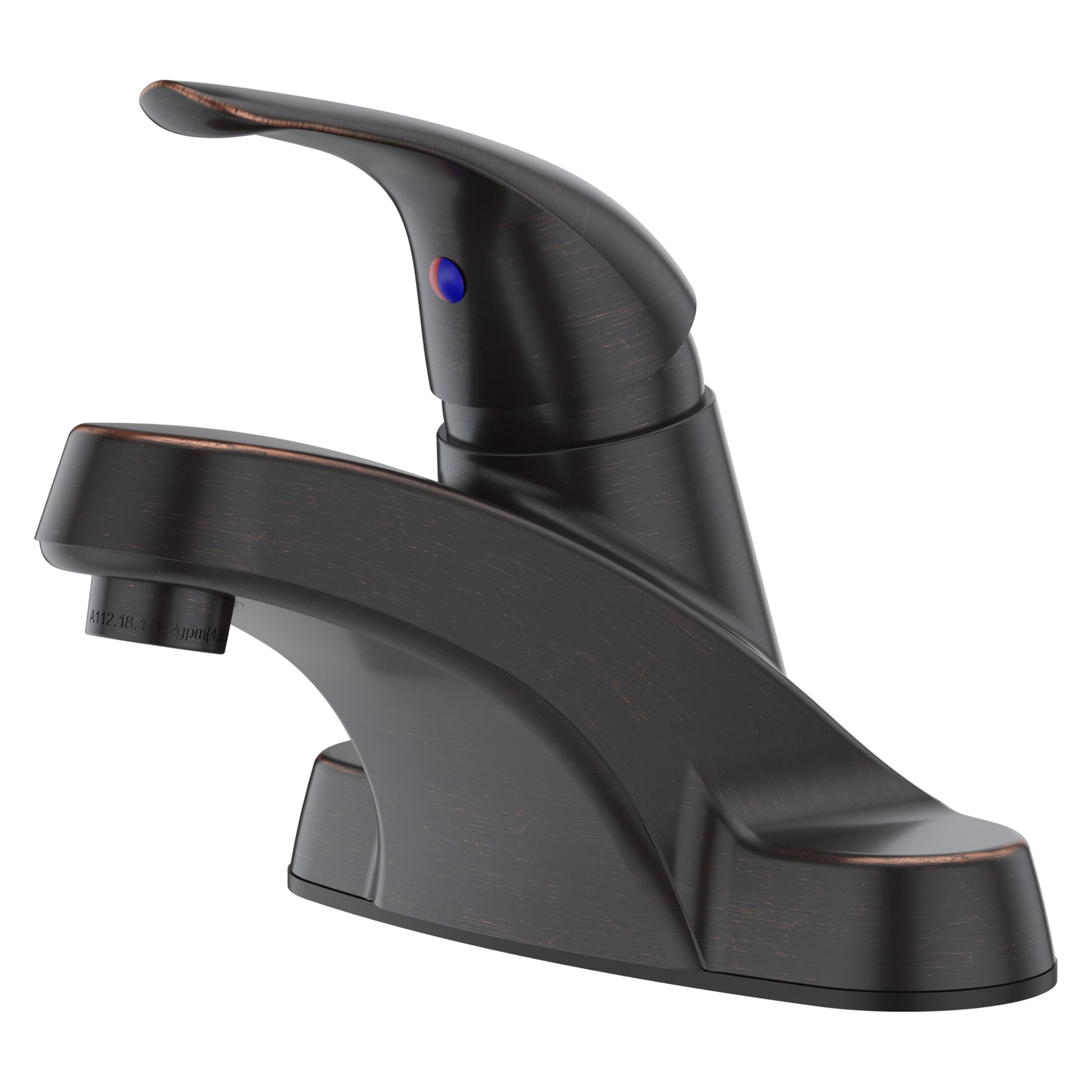 Pfister LG142-800Y Pfirst Tuscan Bronze 4-in centerset 1-handle WaterSense Low-arc Residential Handle Bathroom Sink Faucet with Drain