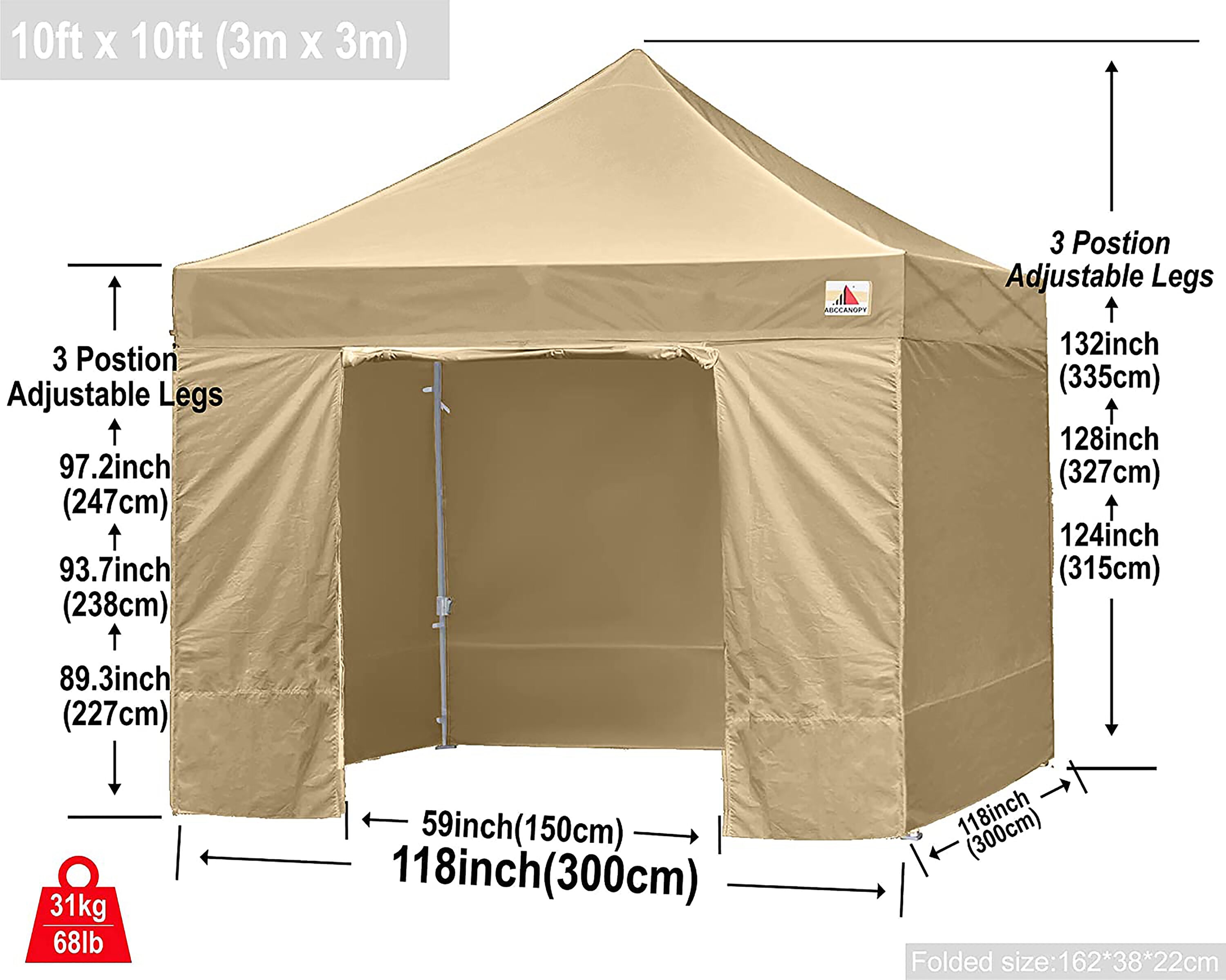 ABCCANOPY 10X10KKPKG-BEIGE Canopies-Sl - View #4