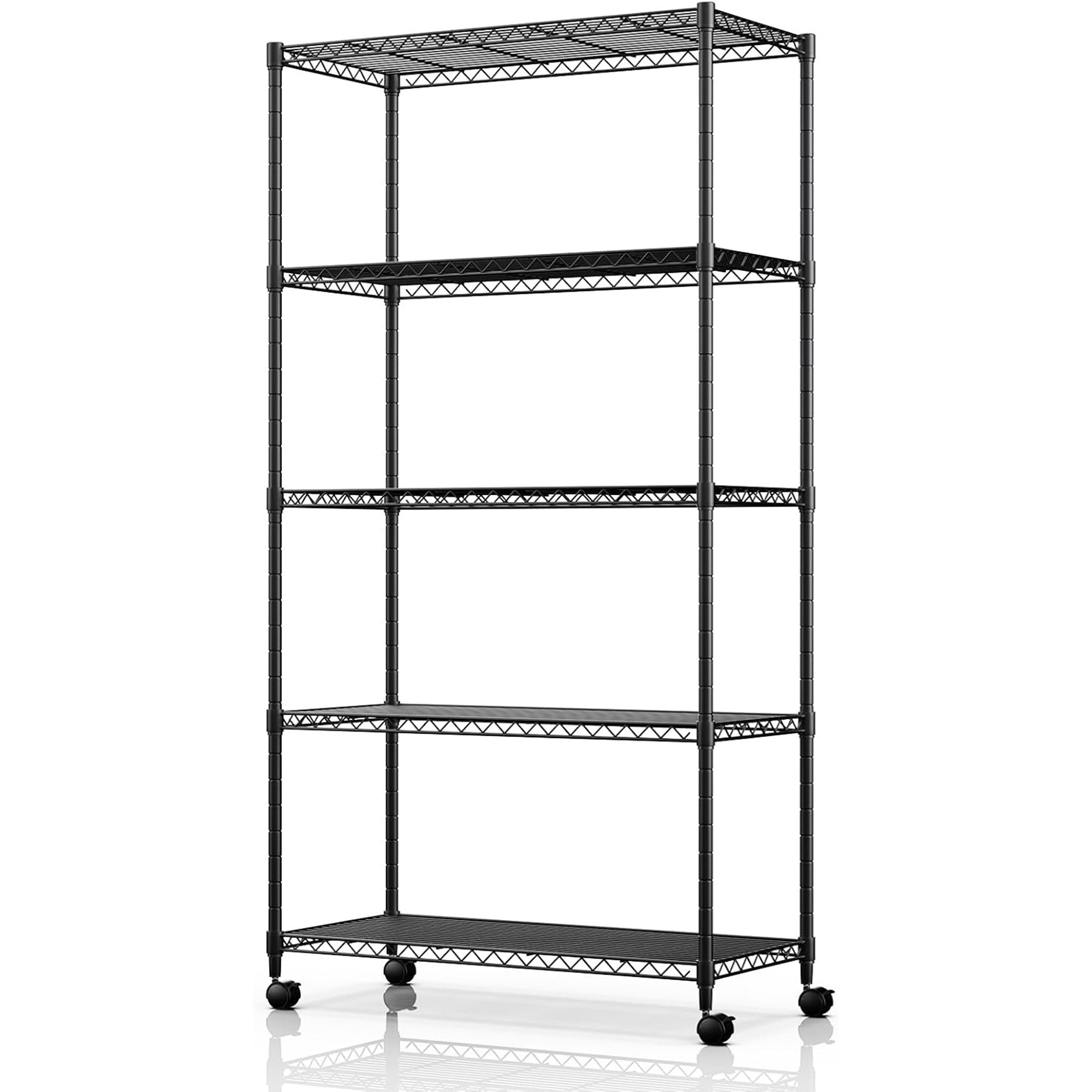 ToolCat BZ-2-148-JYG Steel Heavy Duty 5 -Tier Utility shelving unit ( 29.92-in W x 13.98-in D x 62.99-in H ) ( Black , ( 250-lb lbs. Capacity Per Shelf )