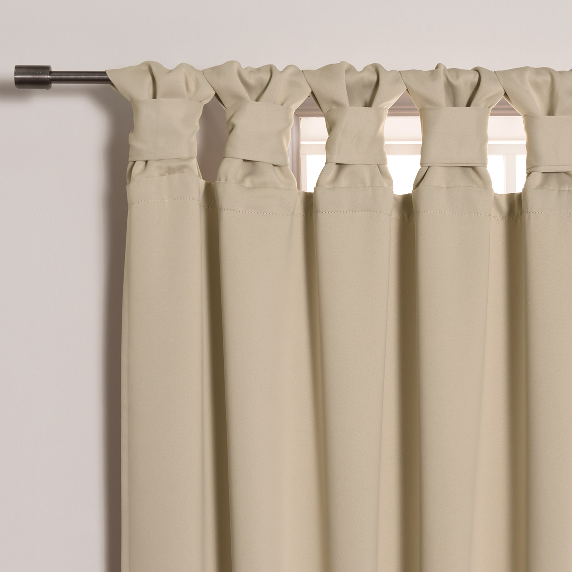 Best Home Fashion BANDTAB-84-BEIGE curtains - View #2