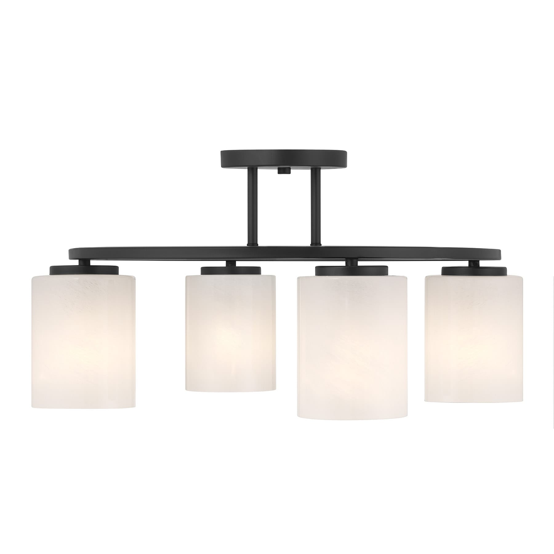 Savoy House 6-4693-4-89 Herron 4 -Light 24-in Matte Black Semi Flush Mount Light