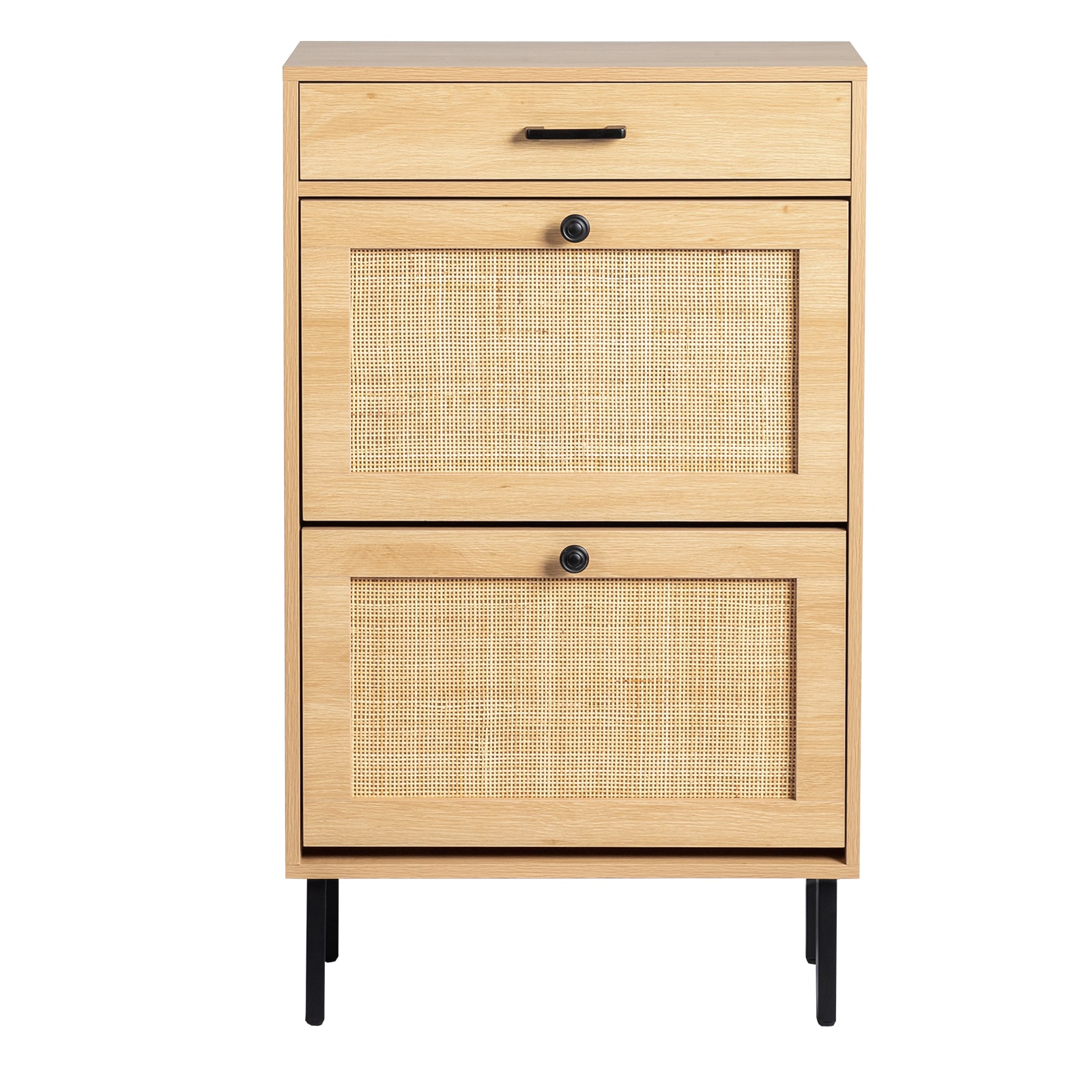 Winado LO1G52004655 40.94-in H 4 Tier 12 pair Oak Engineered wood Shoe cabinet