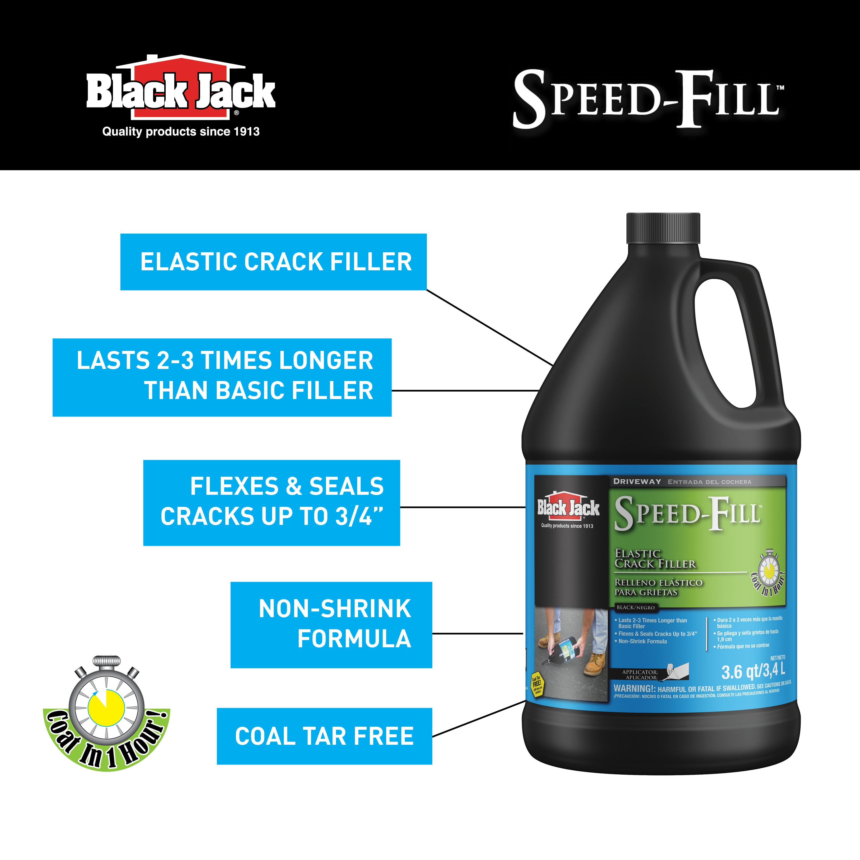 BLACK JACK Speed-Fill 3.6-Quart Asphalt Patch in the Asphalt Patch  department at