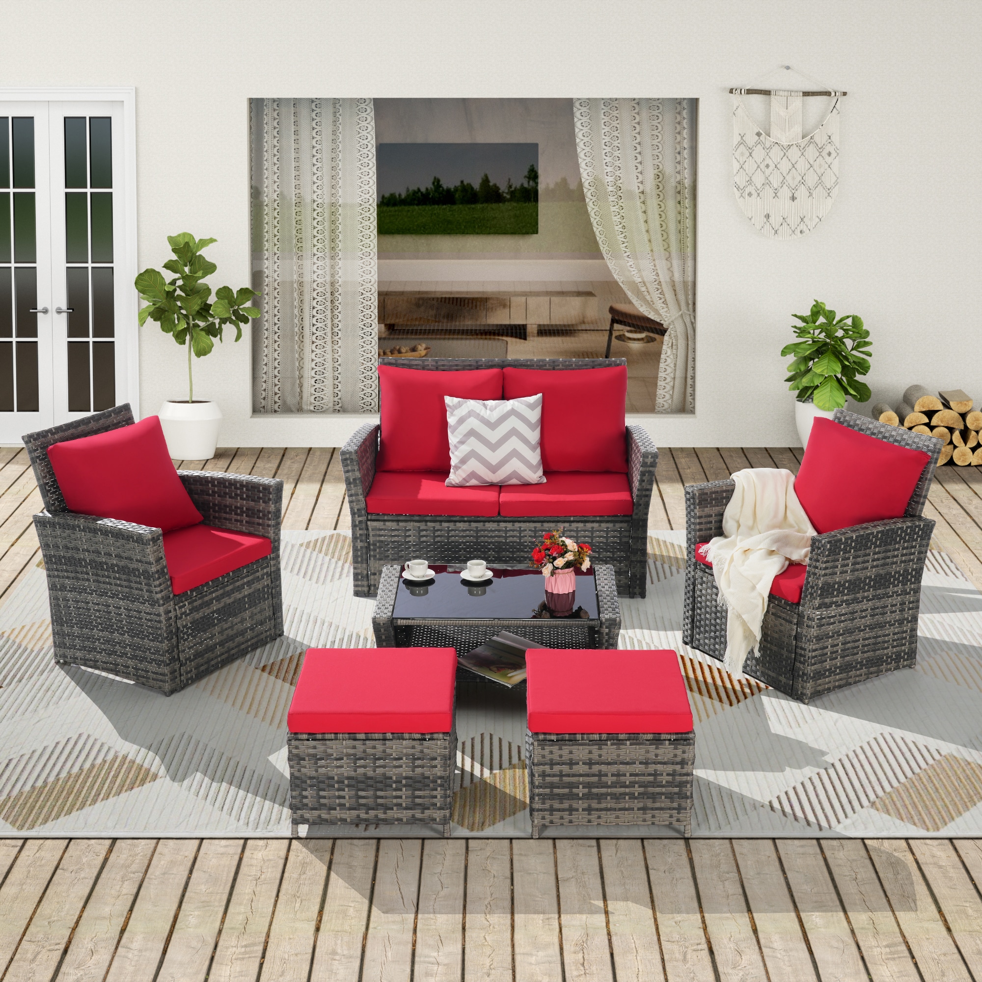 SINOFURN SYB670038RD Patio-Conversation-Sets - View #4