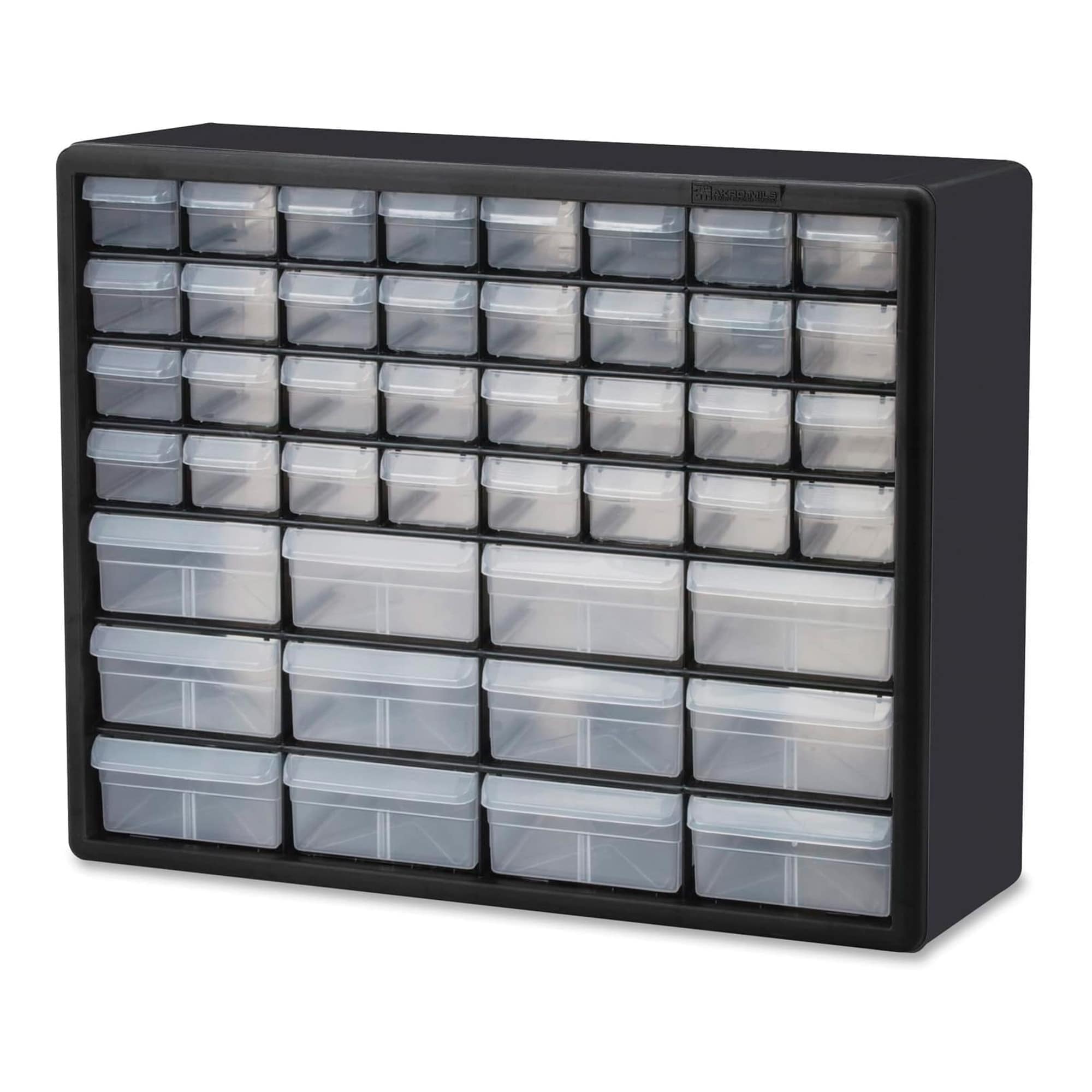 Akro-Mils  44 Drawer Plastic Storage Organizer Cabinet for Garage Use Black