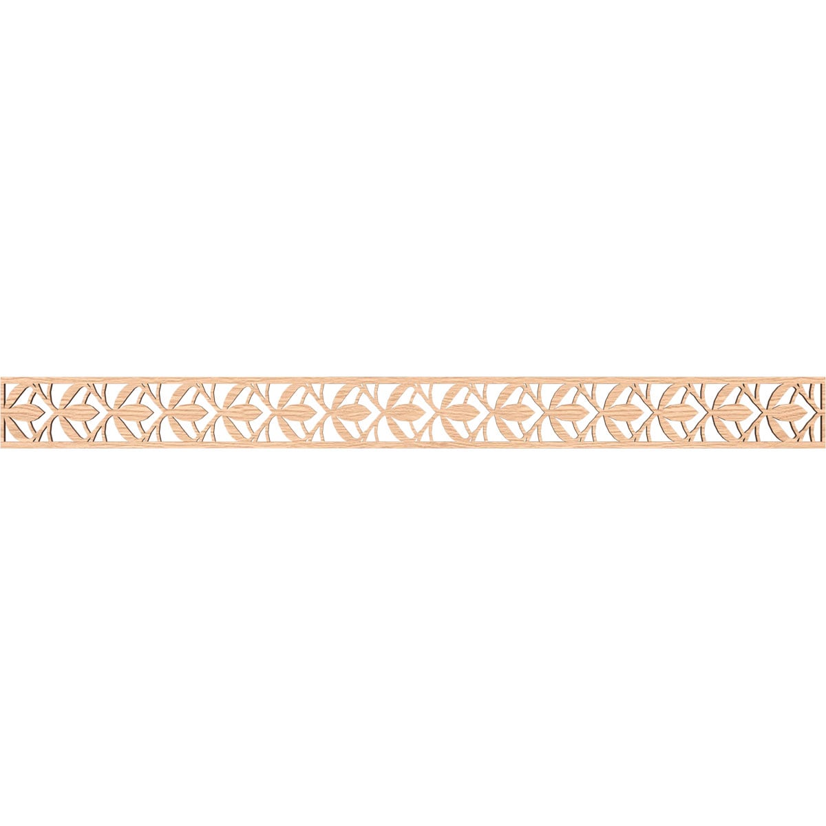 Ekena Millwork MLDA04X46SALRO Salem Fretwork Flat Trim 4-in x 3.87-ft Red Oak Brown Unfinished 2157044 Pierced Wall Panel Moulding