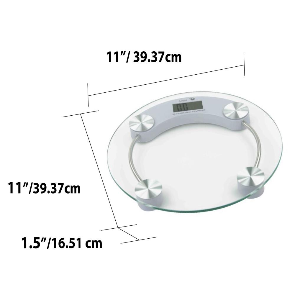 Home Basics Round Glass Bathroom Scale, Clear in the Bathroom Scales  department at