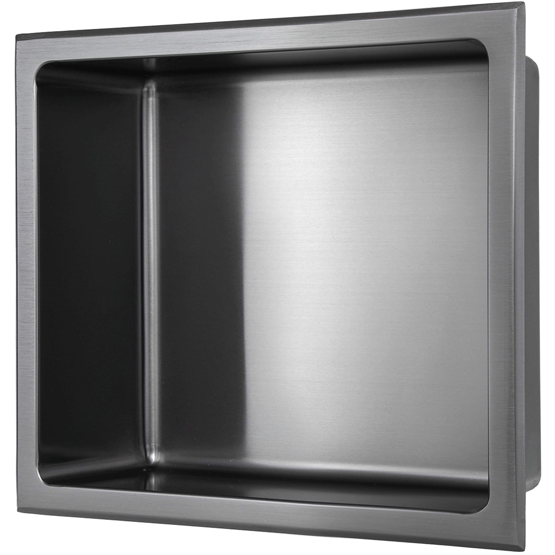 AKDY 12-in x 24-in Matte Black Stainless Rectangular Shower Niche