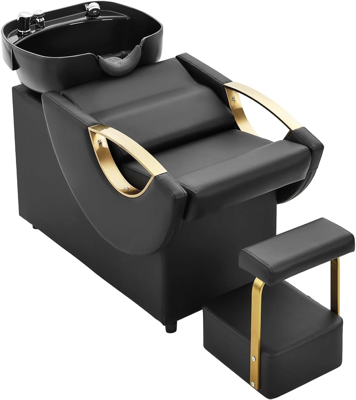 EarlGrove - Black Contemporary Ergonomic Leather Headrest Chair