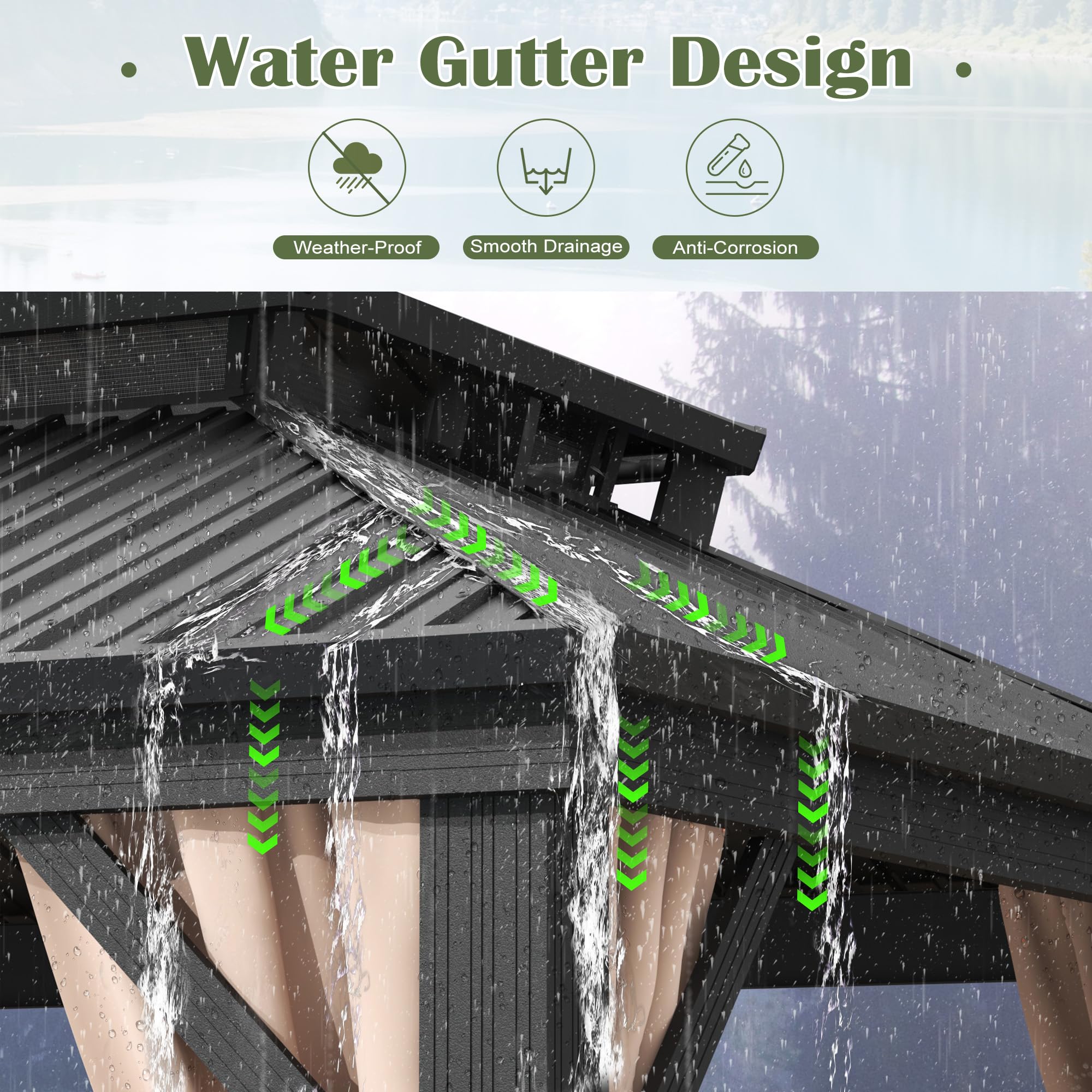 AURA OUTDOOR OAGB-1012 Wood-Resin-Gazebos - View #6