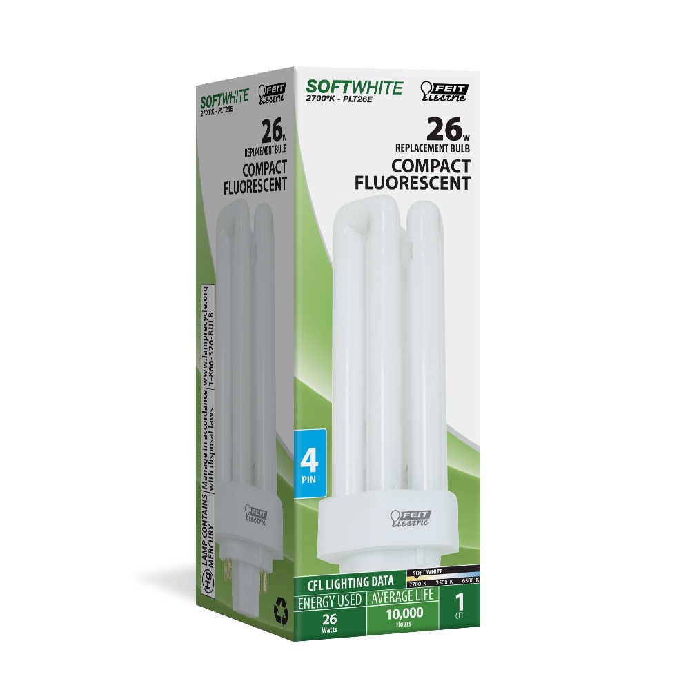 Feit Electric PLT26E CFL 26 -Watt EQ Triple tube Bright white GX24q-3 pin base CFL General purpose Light Bulb