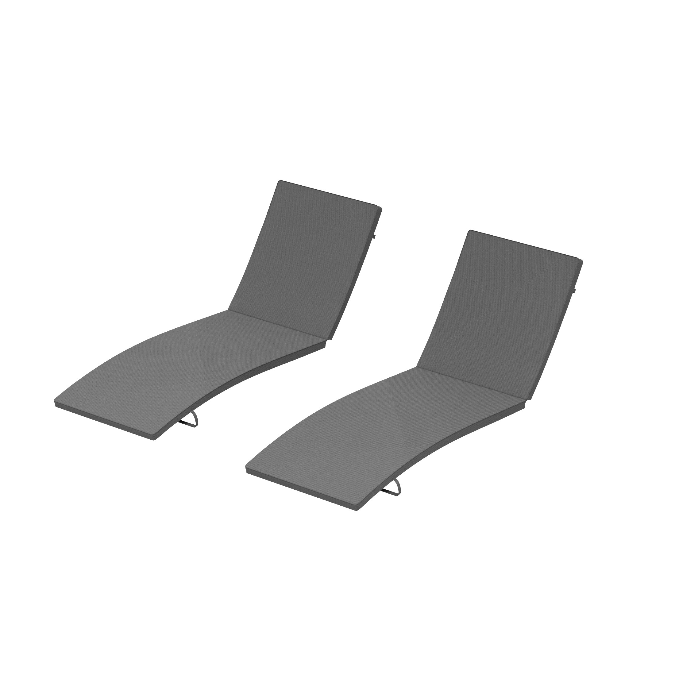 Westin Furniture OD3002-GY Moro 2 -Piece Gray Patio chaise lounge chair cushion