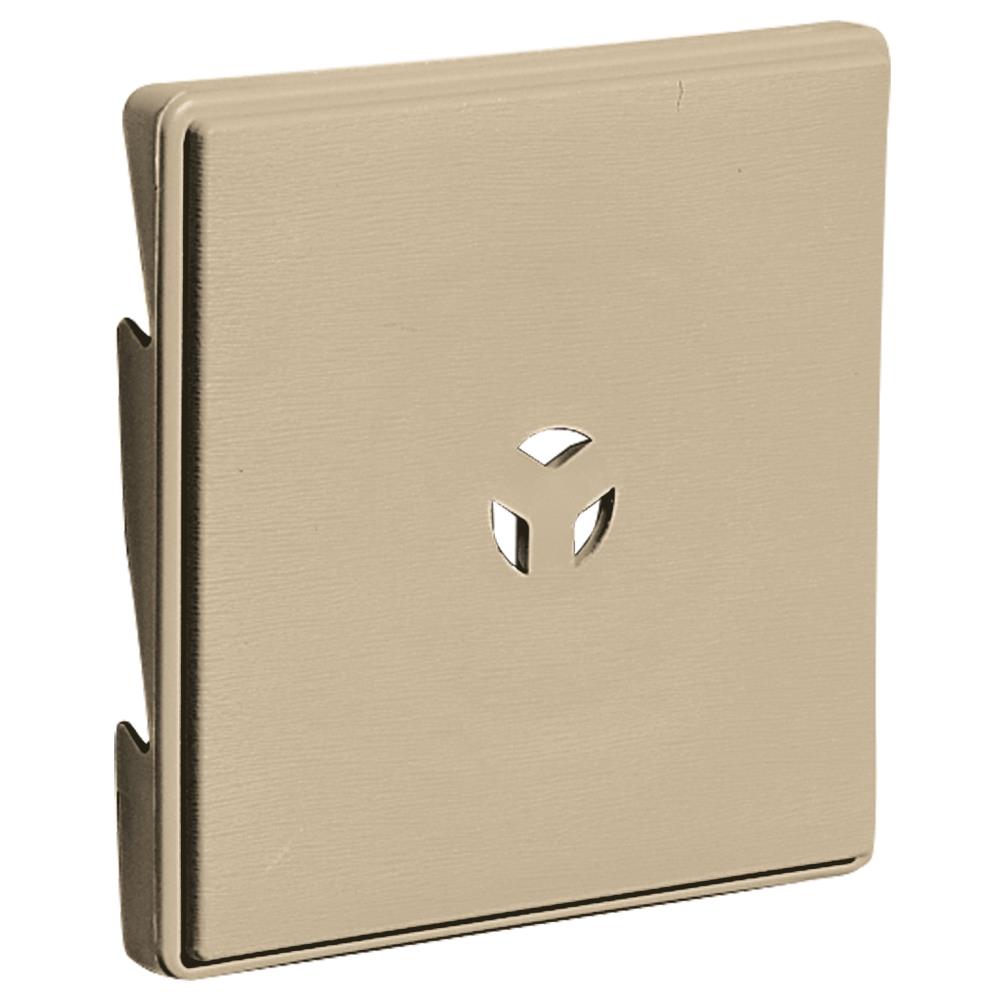 Builders Edge 130110007013 6.625-in x 6.625-in Light Almond Vinyl Universal Mounting Block