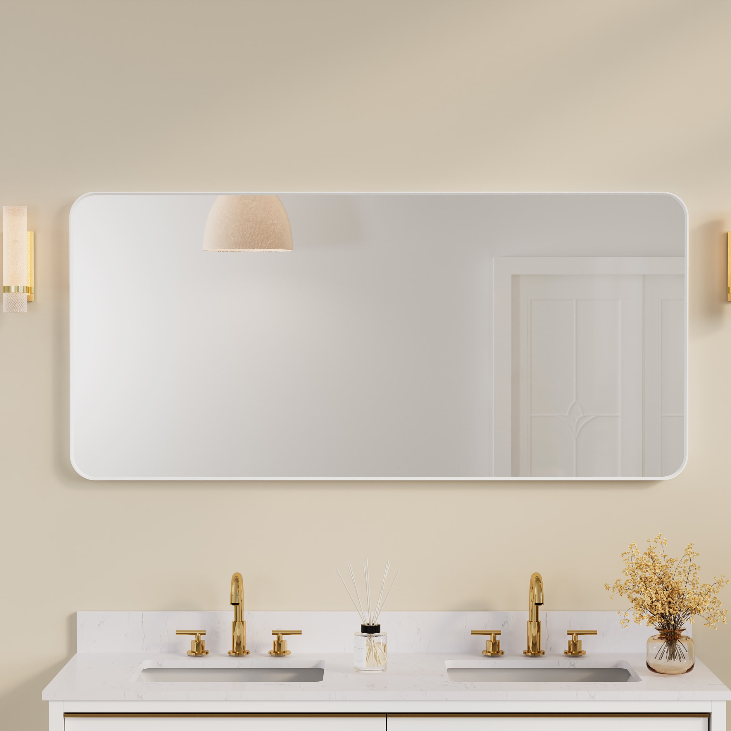 WELLFOR F1MR6028WT Framed-Bath-Mirrors - View #2