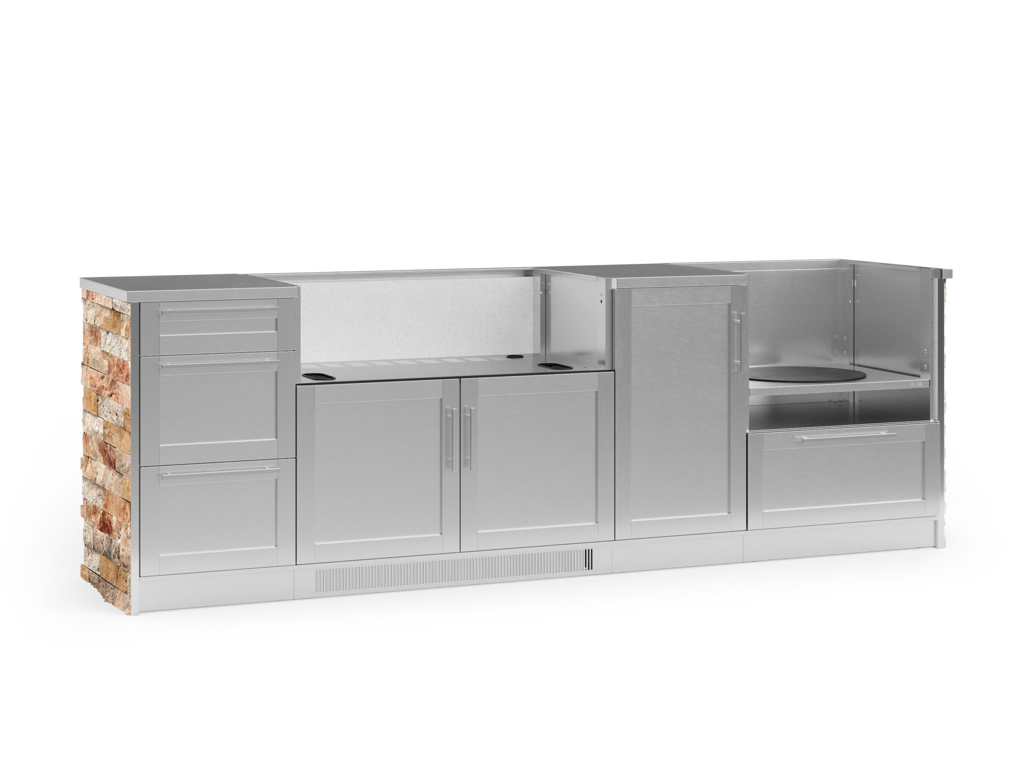 NewAge Products 68908 Signature Series Stainless Steel 8 -Piece 107.16-in W x 25.5-in D x 37-in H Modular Outdoor Kitchen Set