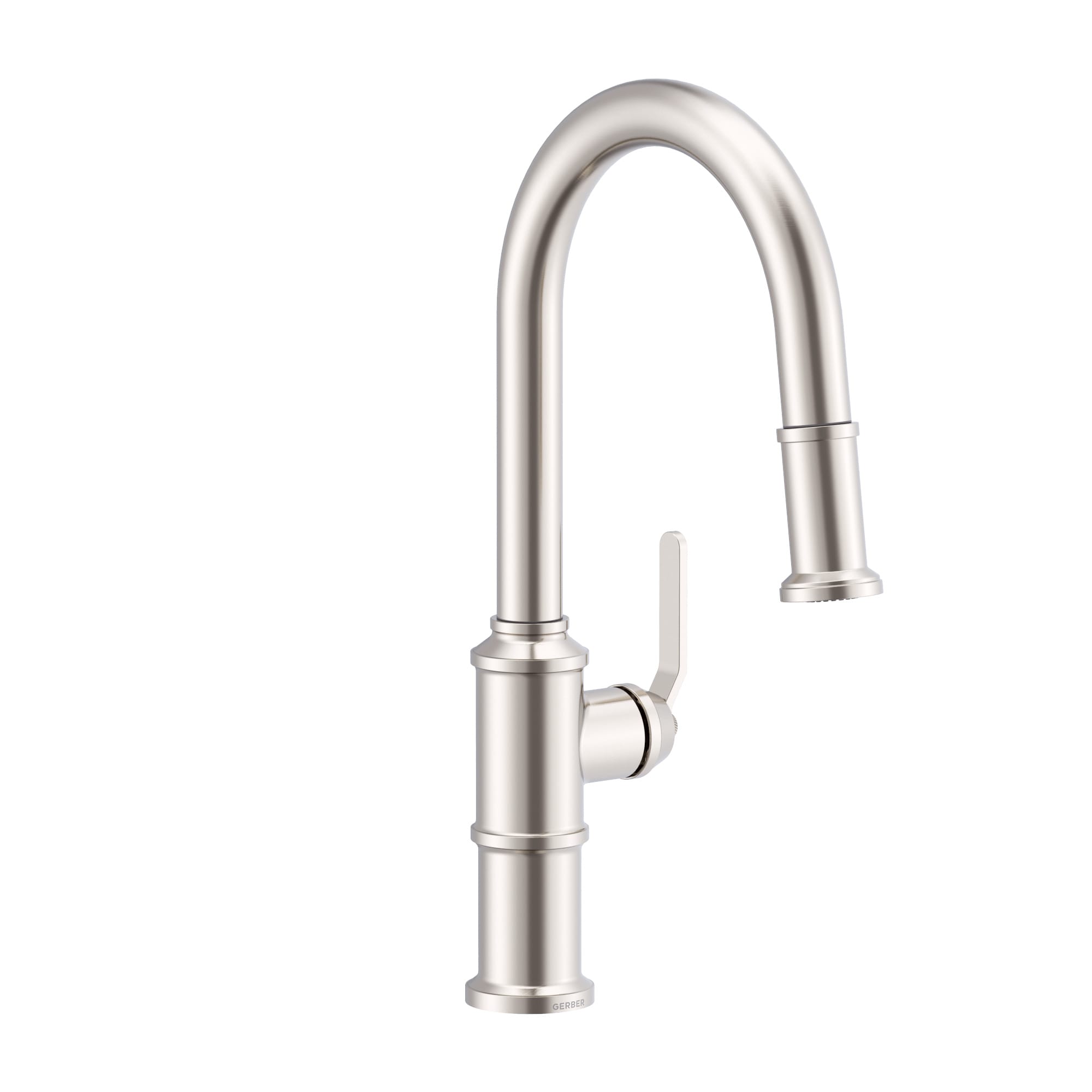 Gerber Stainless Steel Single Handle Pull-down Kitchen Faucet with ...