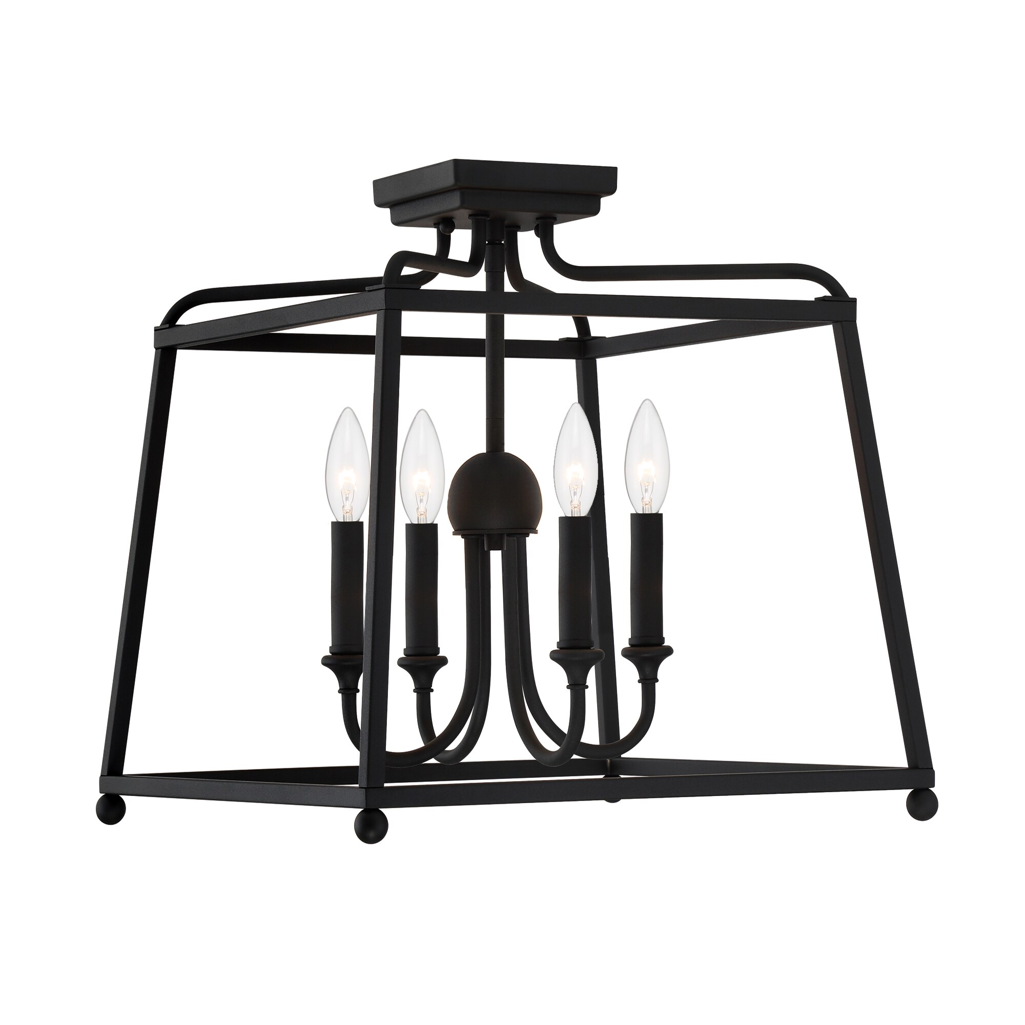 Crystorama 2243-BF-NOSHADE Sylan 16-in Black Flush Mount Light