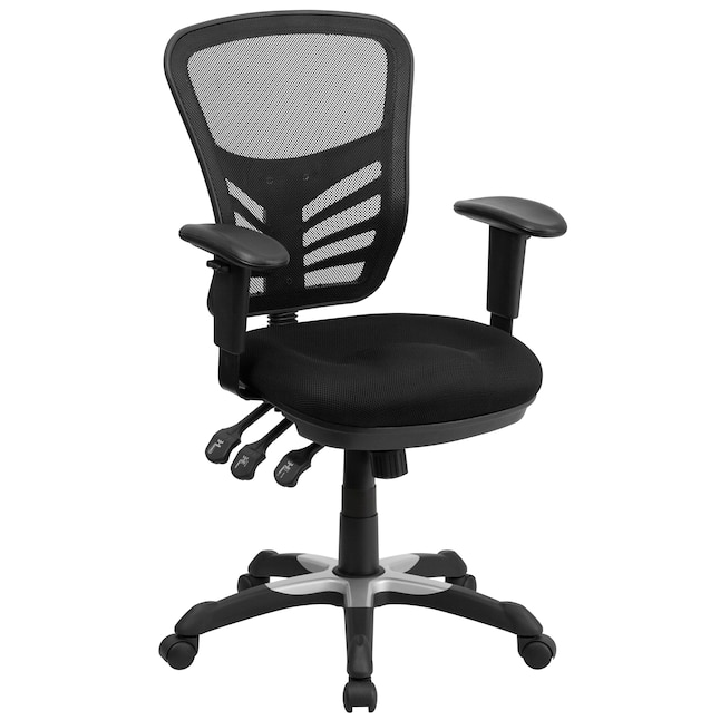 Flash Furniture Black Contemporary Adjustable Height Swivel Mesh Executive  Chair in the Office Chairs department at