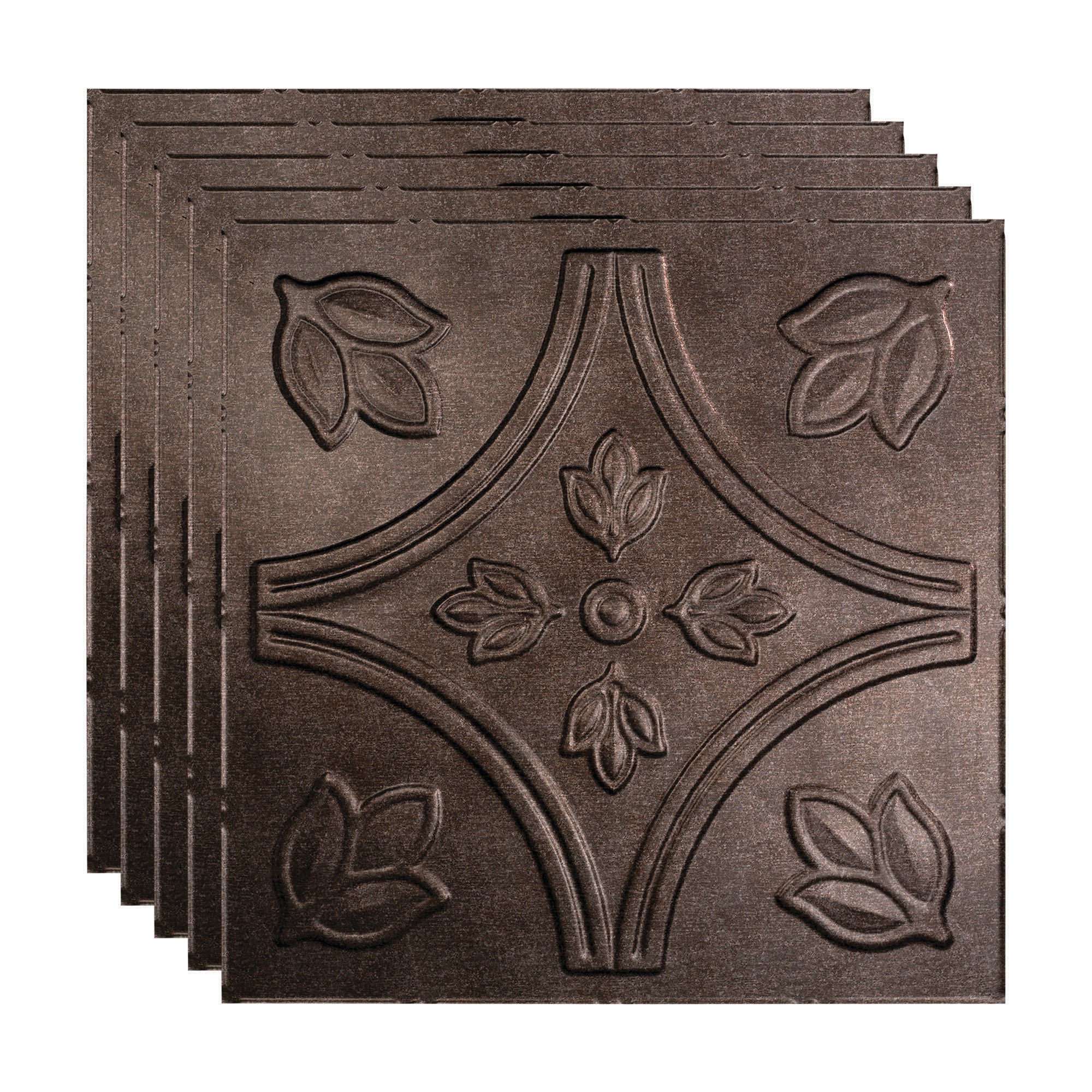 Fasade PL7027 2-ft x 2-ft Traditional 5 Smoked Pewter PVC Drop Ceiling Tile ( 5 -Pack, 20-Sq. Feet / Case )