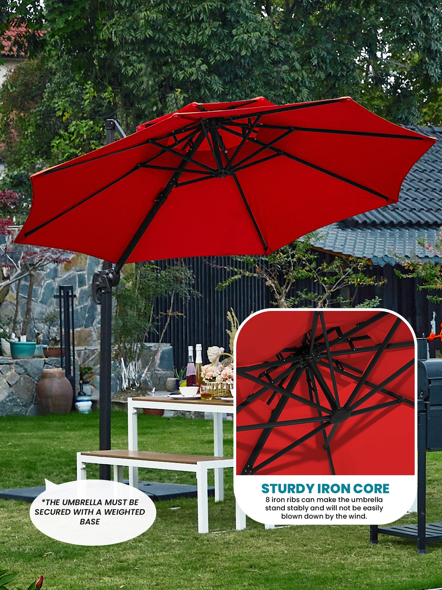 JEAREY JE-LKLM-13FT-RD Umbrellas-2 - View #4