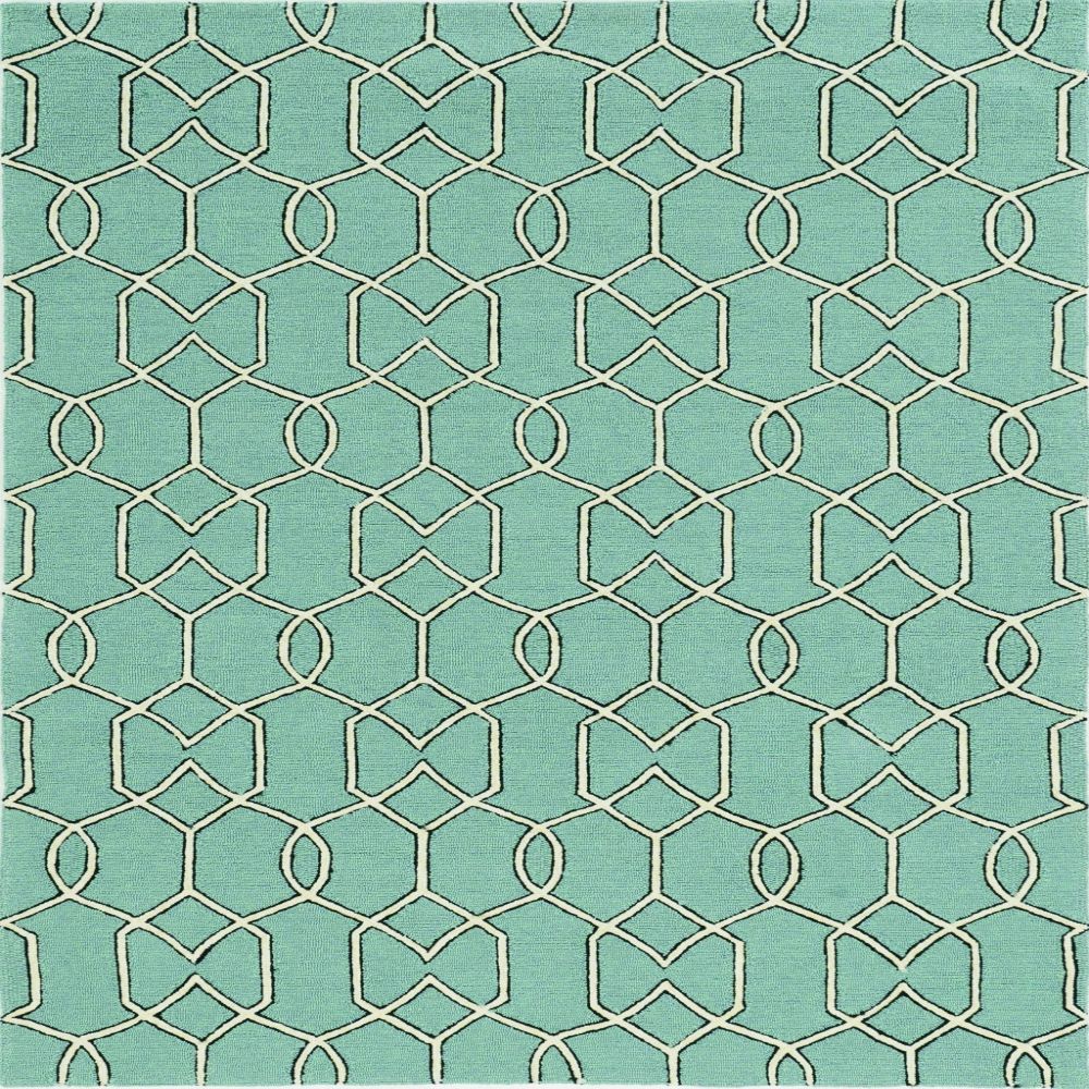 HomeRoots 349806 Bernadette 6 x 9 (ft) Rag Polypropylene Green Rectangular Indoor Trellis Area rug